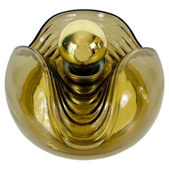 Amber Glass Flush Mount by Koch & Lowy for Peill and Putzler, 1960s