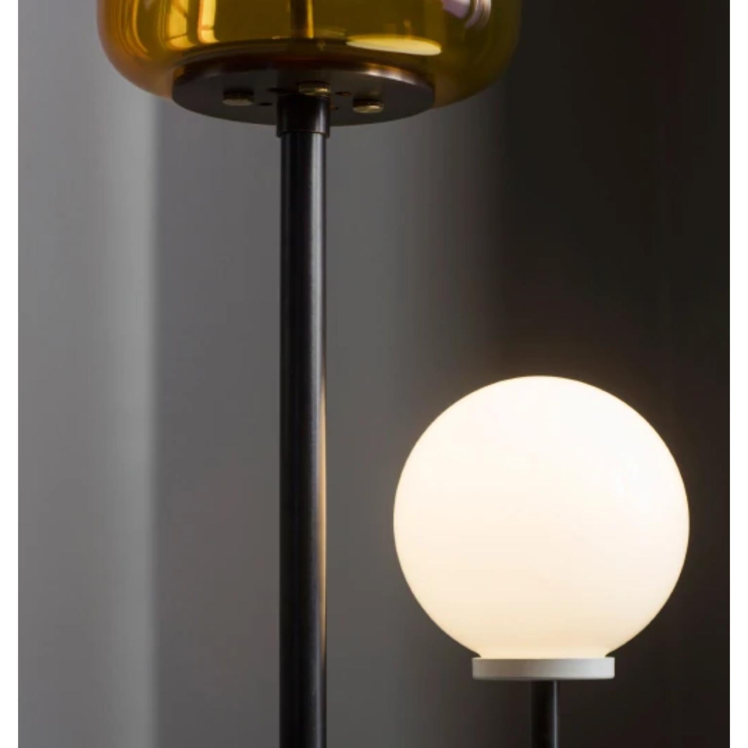 Contemporary Amber Glass Lizak Floor Lamp by Bert Frank For Sale