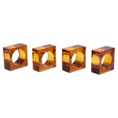 Amber Glass Napkin Rings