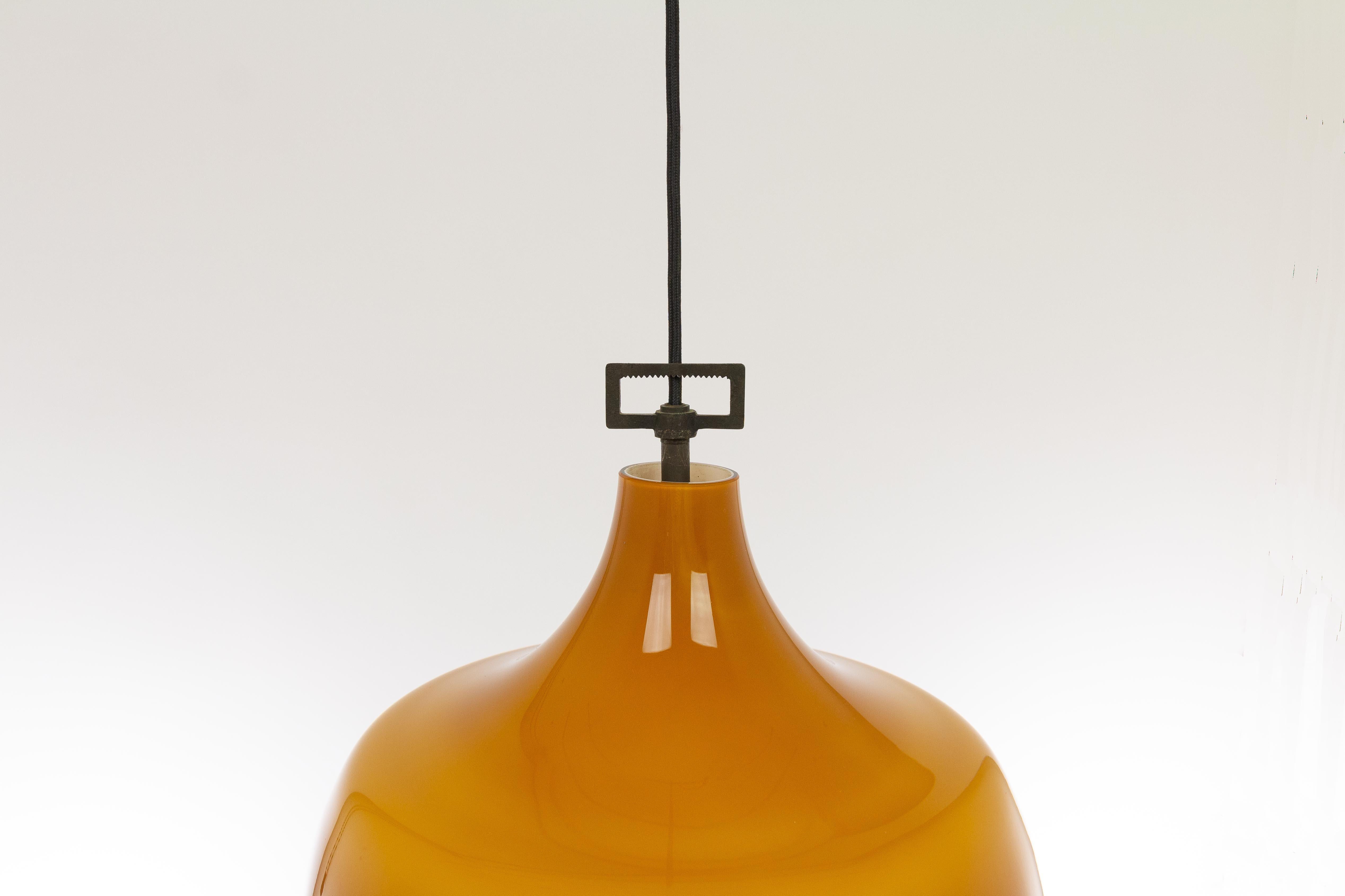 Mid-Century Modern Amber Glass Pendant by Venini, 1950s