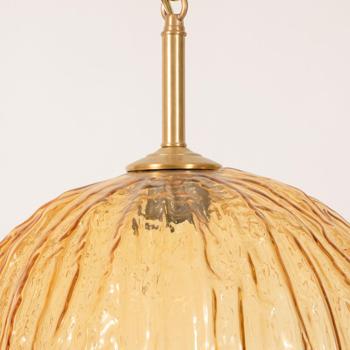 Mid-20th Century Amber Glass Pendant For Sale