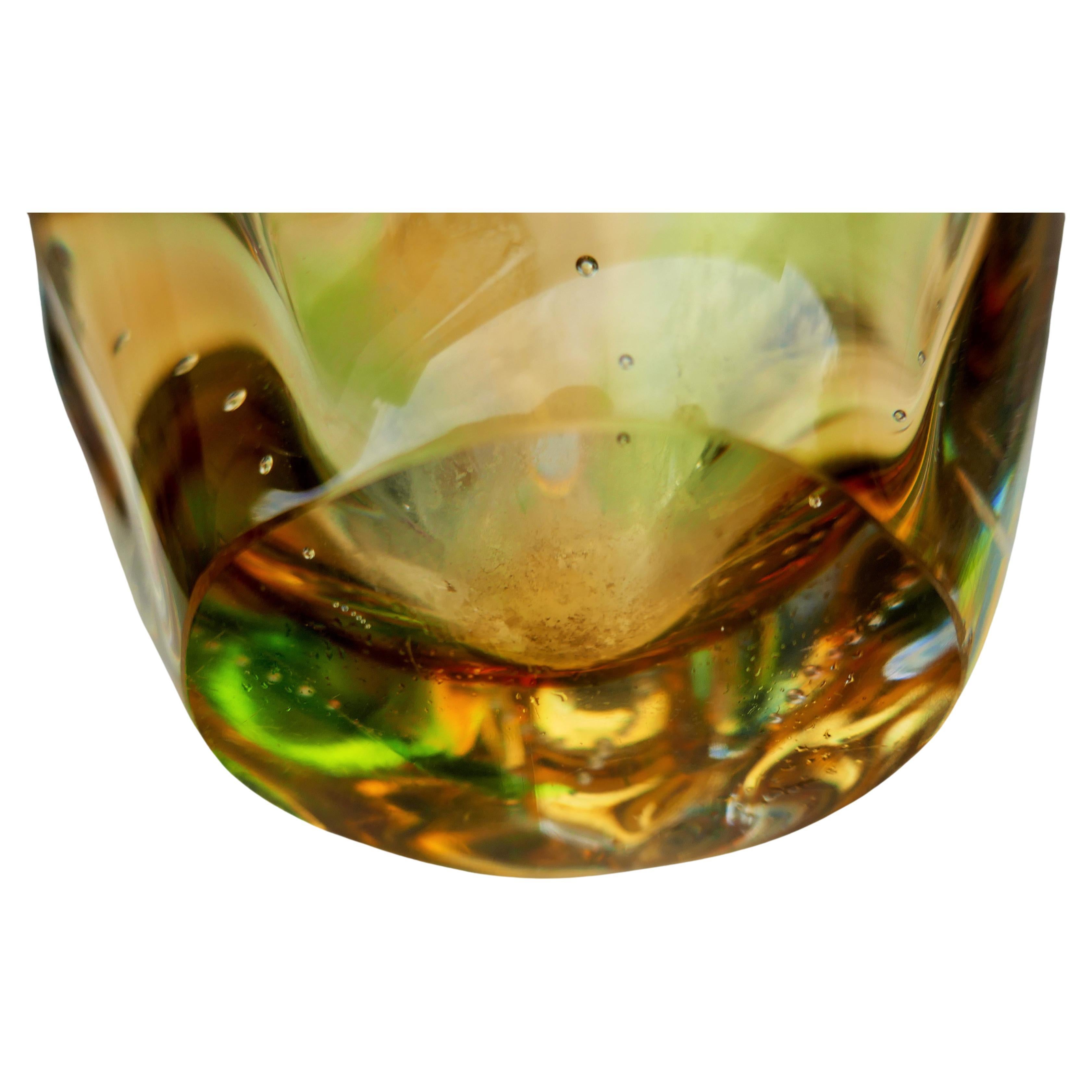 Vaso in vetro ambrato attribuito a Seguso o Barovier in vendita 6