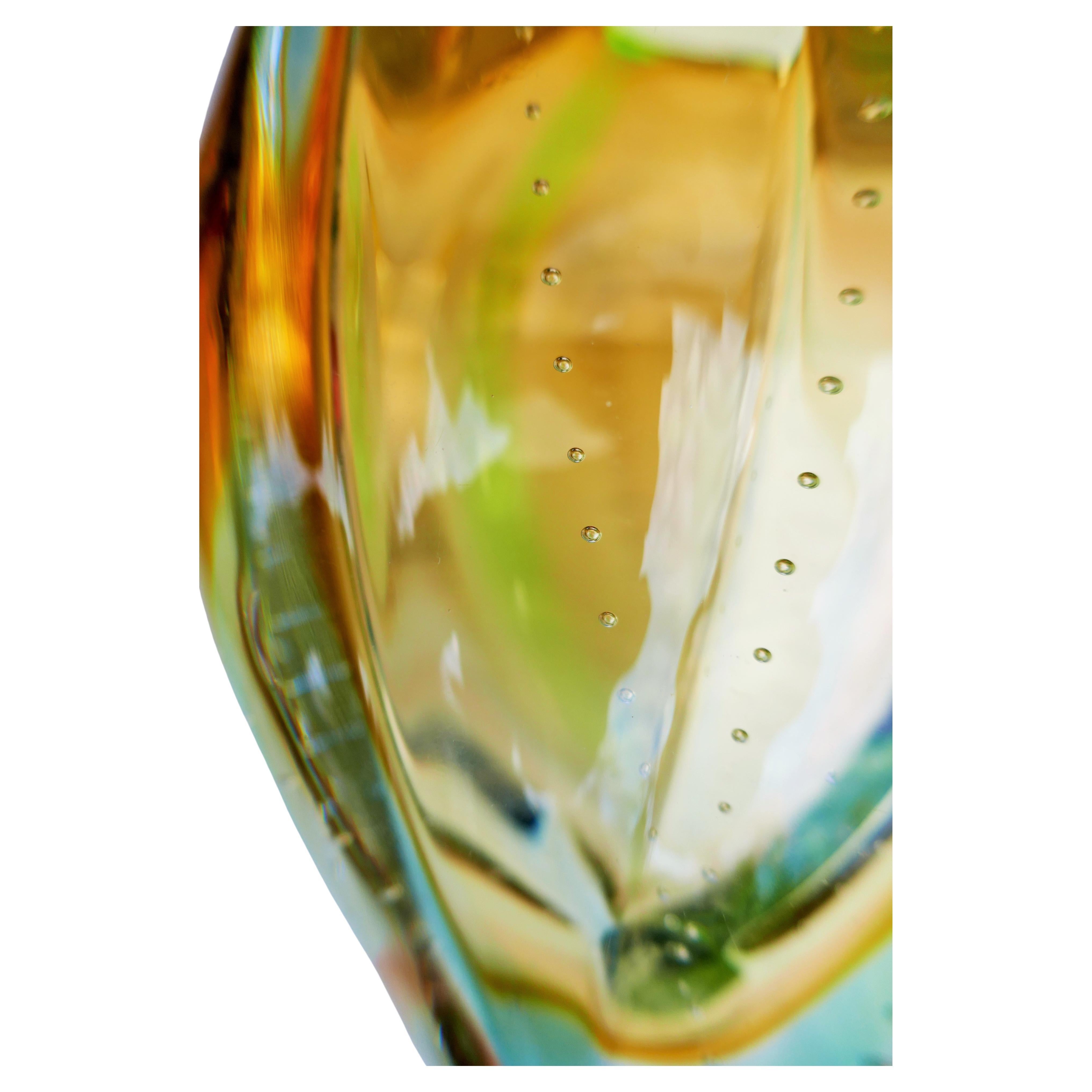 Vaso in vetro ambrato attribuito a Seguso o Barovier in vendita 7