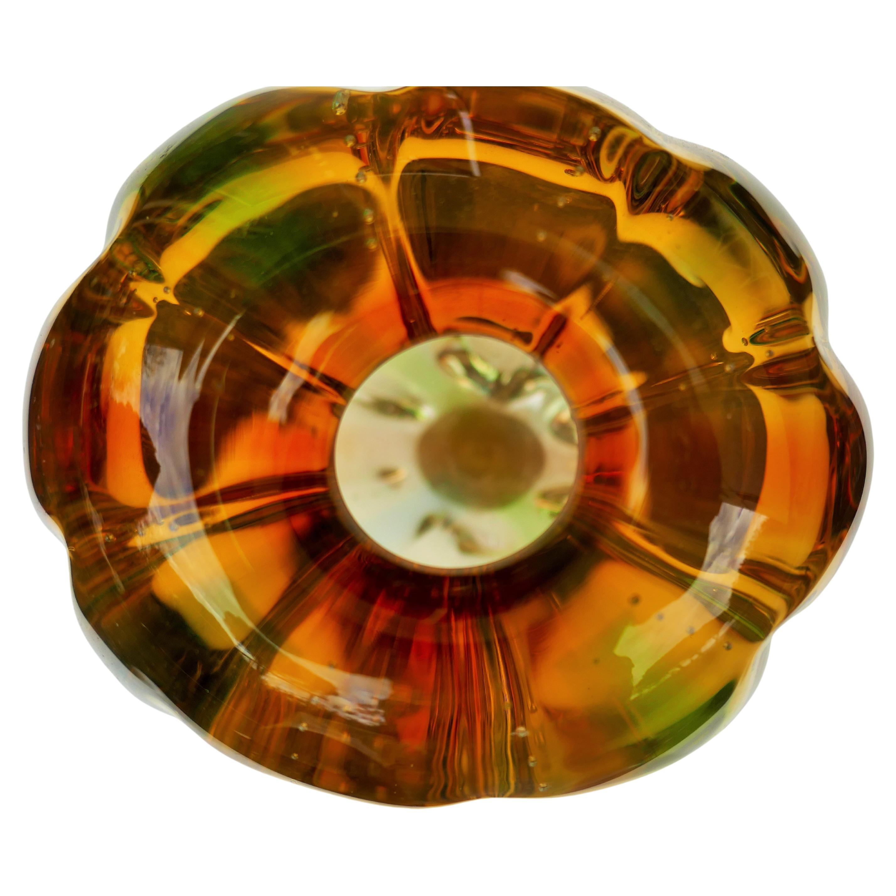 Nordirlandese Vaso in vetro ambrato attribuito a Seguso o Barovier in vendita