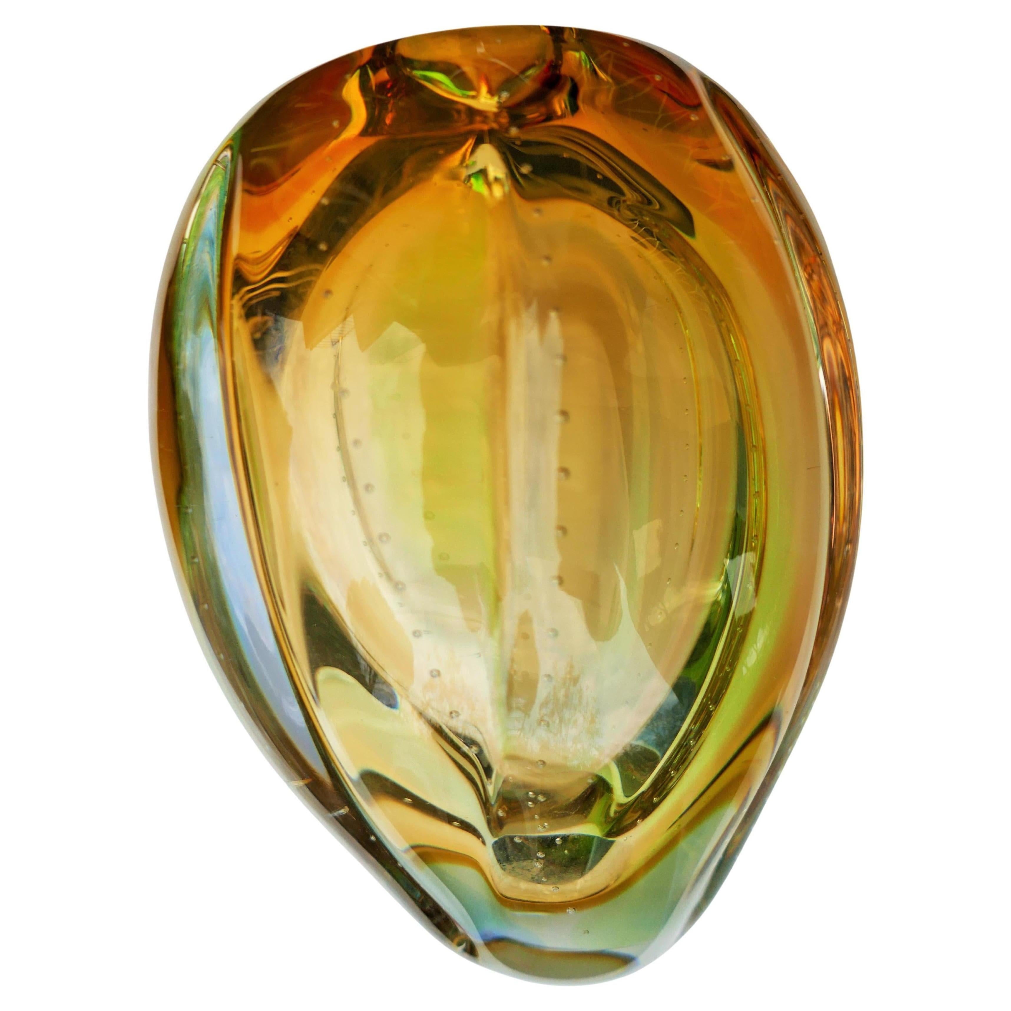 Vetro di Murano Vaso in vetro ambrato attribuito a Seguso o Barovier in vendita