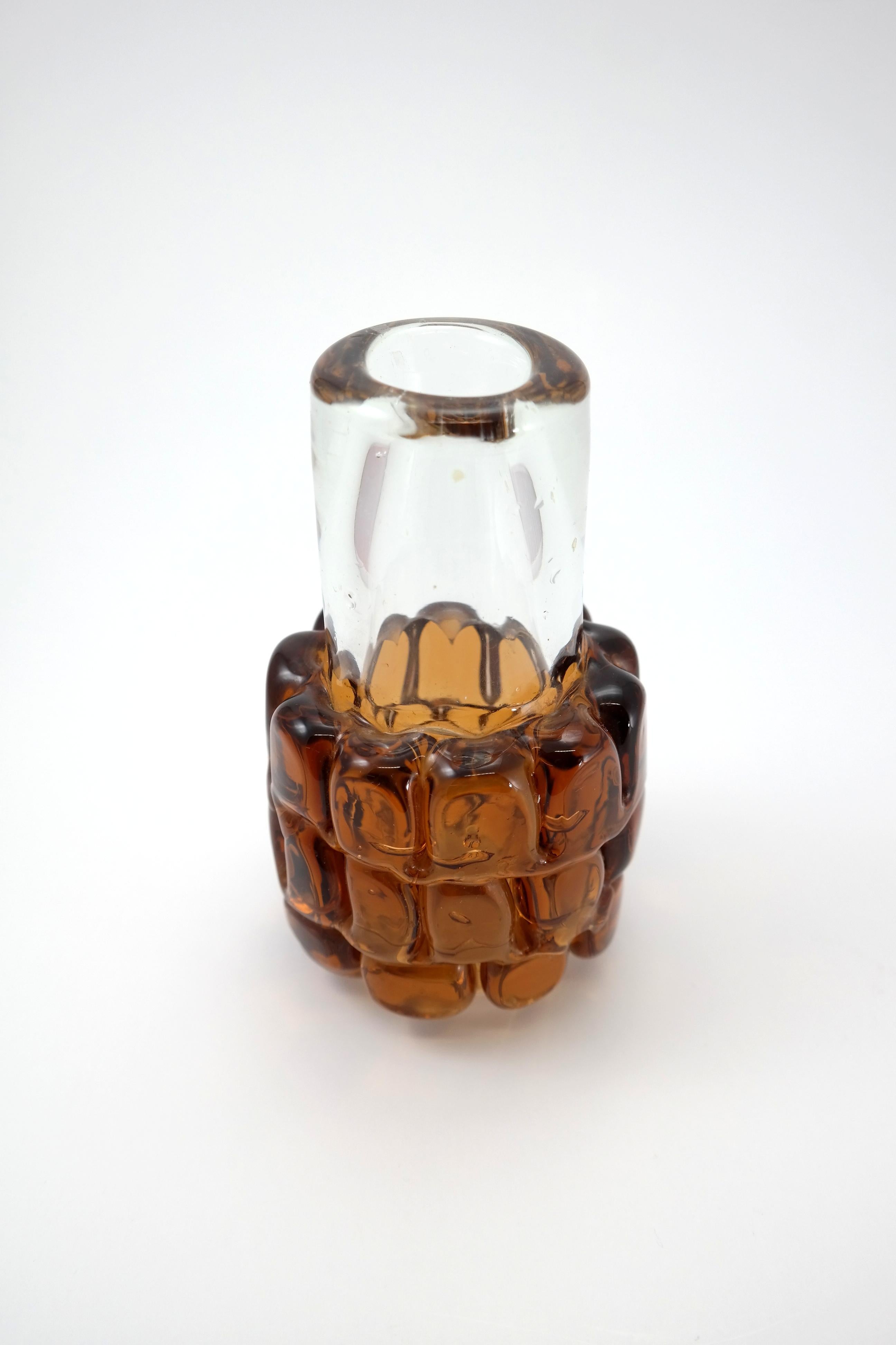Mid-Century Modern Amber Glass Vase by Frantisek Vizner, 1970s