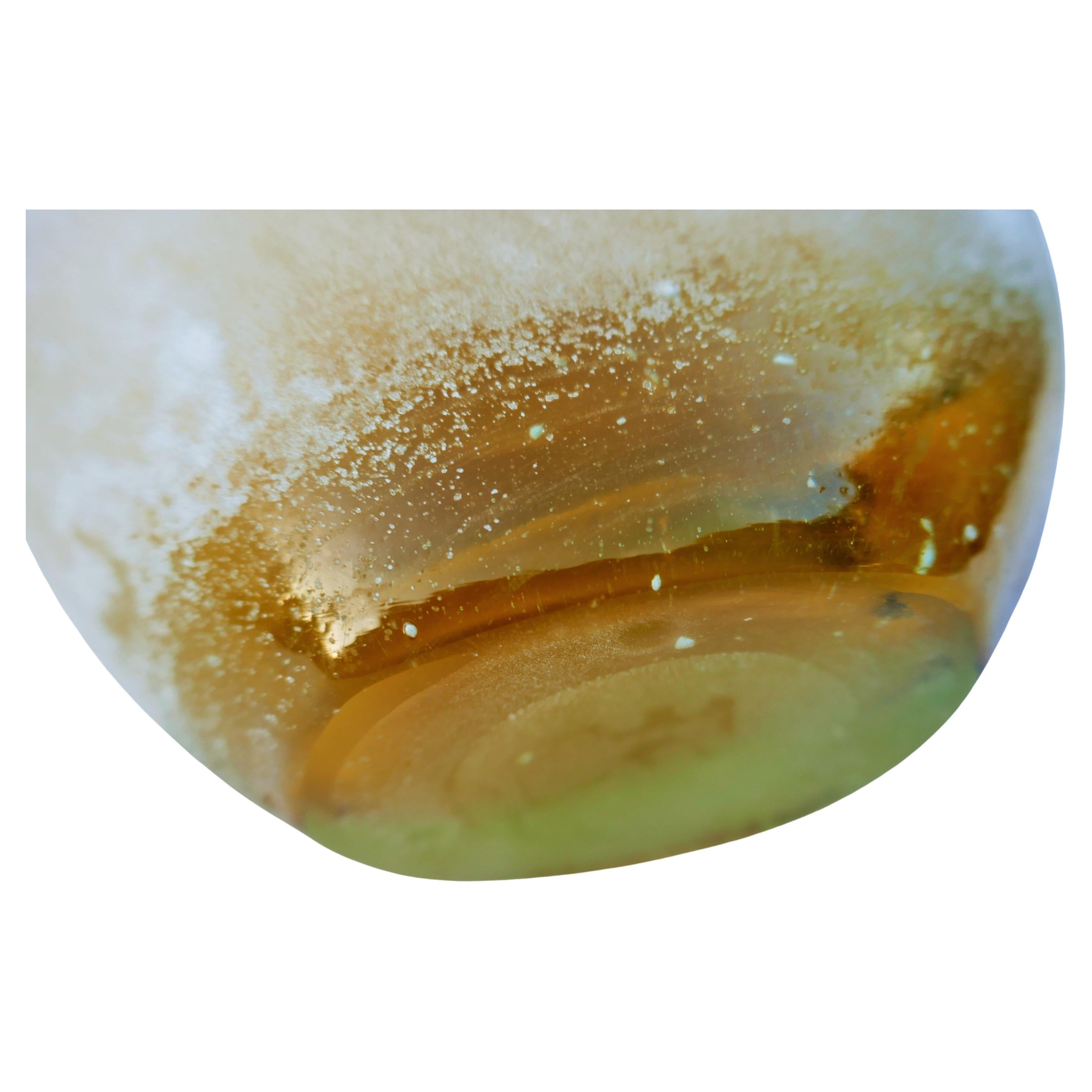 Late 20th Century Amber glass vase in the style of Cenedese Barbini or Seguso For Sale