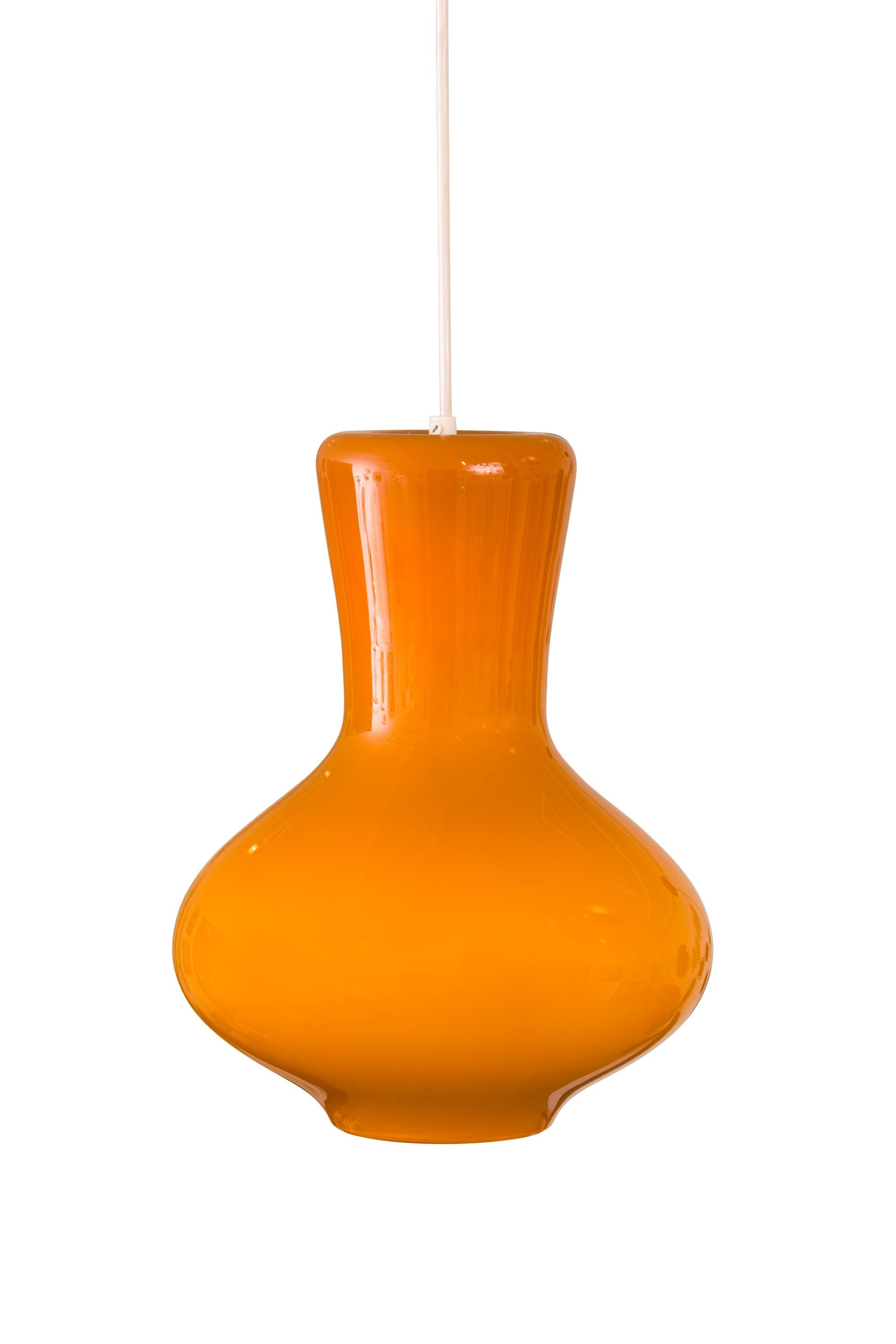 Italian Amber Glass Venini Pendant, Italy, 1960s For Sale