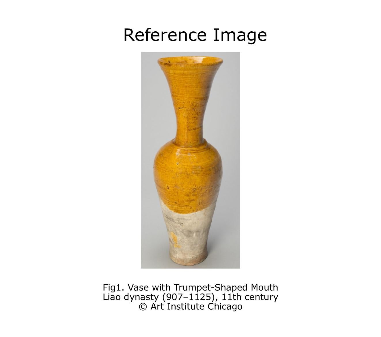 Cotto Figura di ufficiale in ceramica smaltata d'ambra, dinastia Tang-Liao (7-12° secolo) in vendita