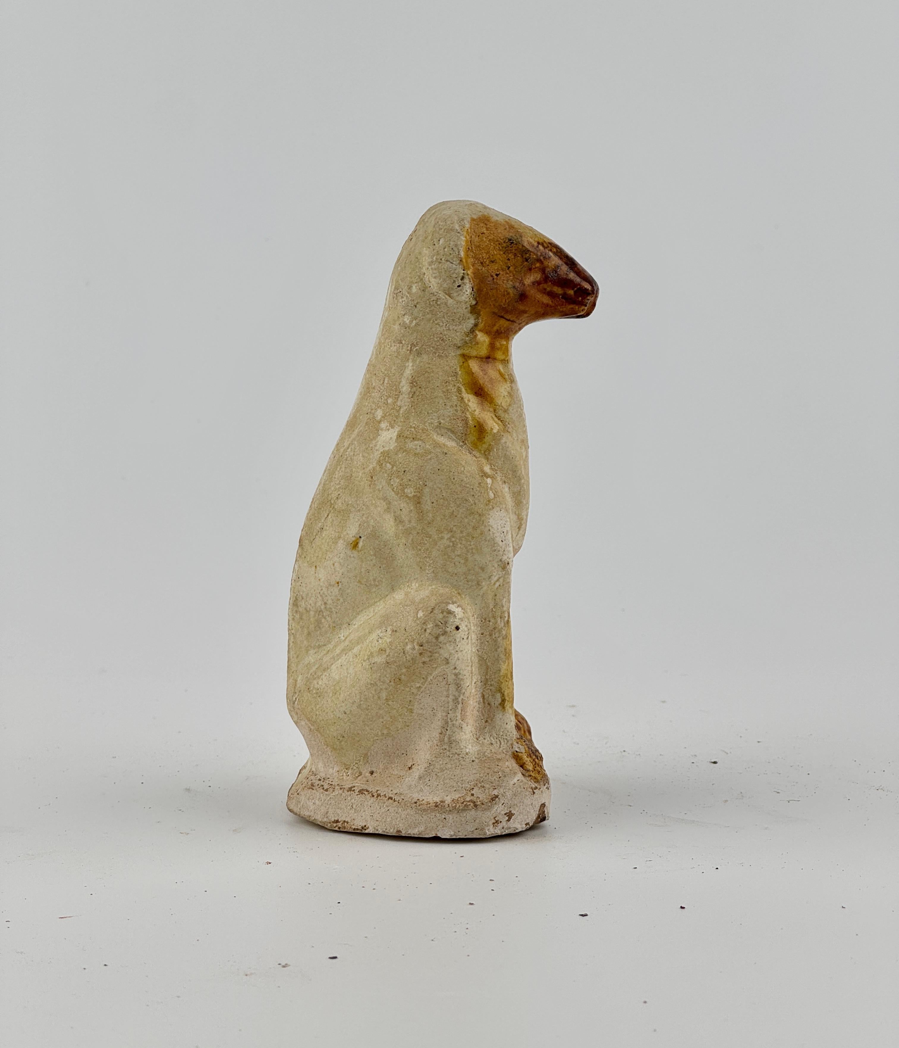 Amber-Glazed Pottery Figure of Dog, Tang-Liao Dynasty (7-12th Century) In Good Condition For Sale In seoul, KR