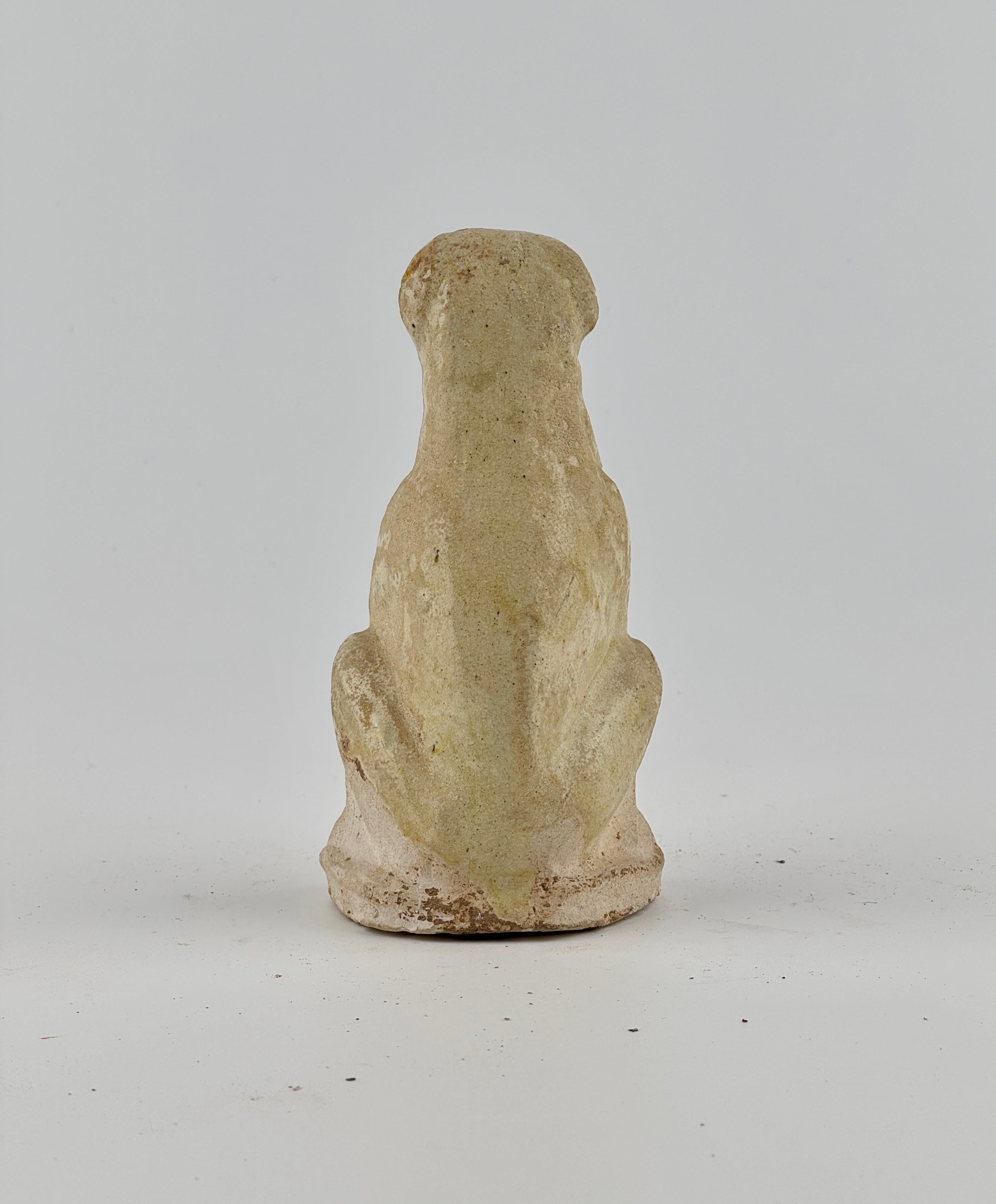 18th Century and Earlier Amber-Glazed Pottery Figure of Dog, Tang-Liao Dynasty (7-12th Century) For Sale