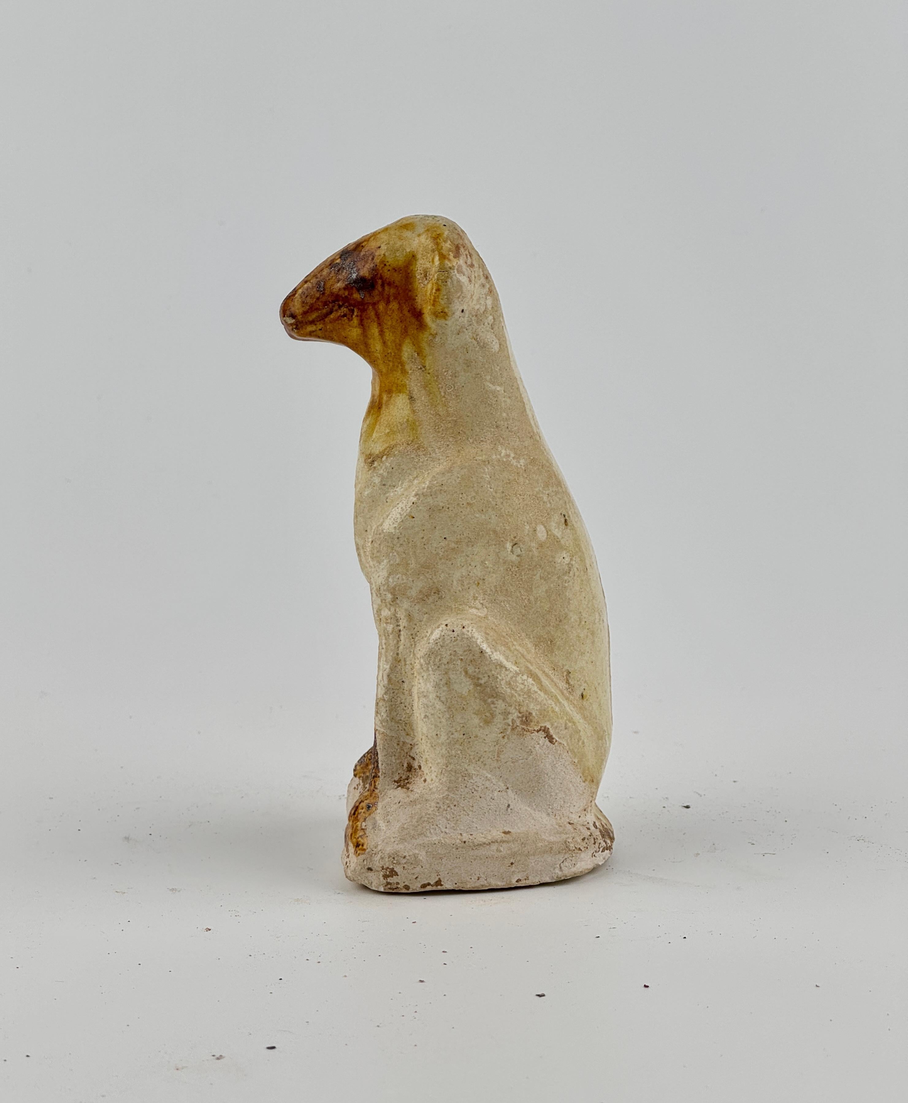 Amber-Glazed Pottery Figure of Dog, Tang-Liao Dynasty (7-12th Century) For Sale 1