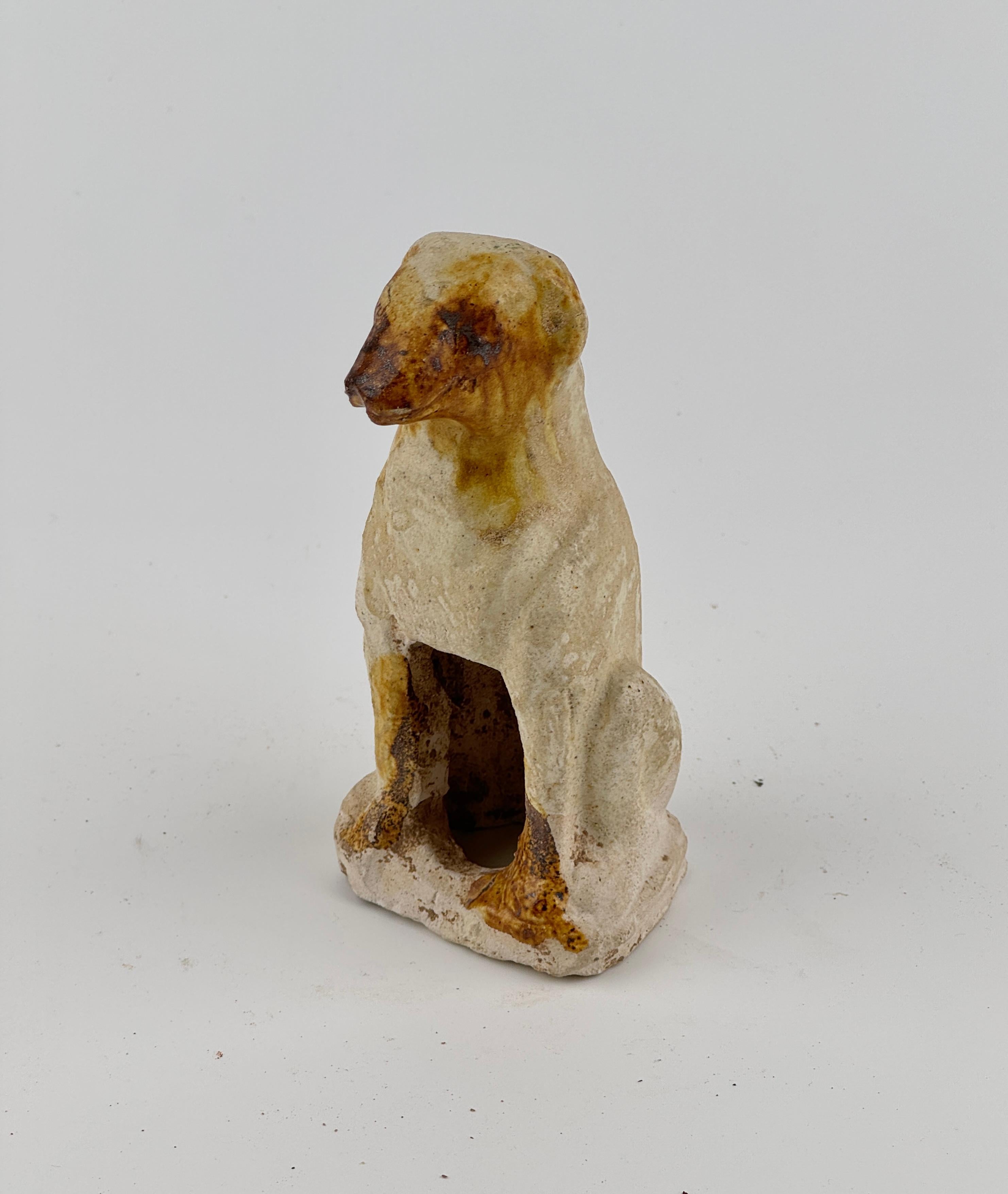 Amber-Glazed Pottery Figure of Dog, Tang-Liao Dynasty (7-12th Century) For Sale 3