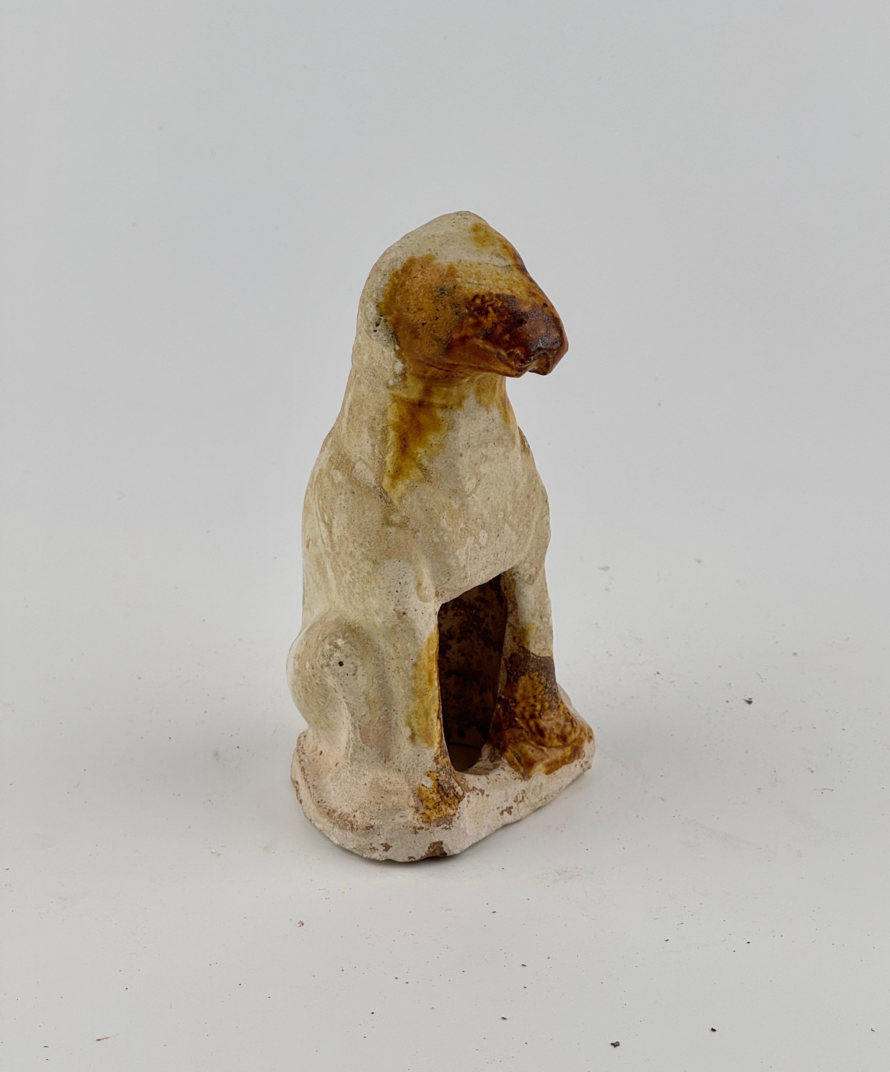 Amber-Glazed Pottery Figure of Dog, Tang-Liao Dynasty (7-12th Century) For Sale 4