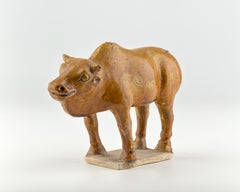 Amber-Glazed Pottery Figure of Bull