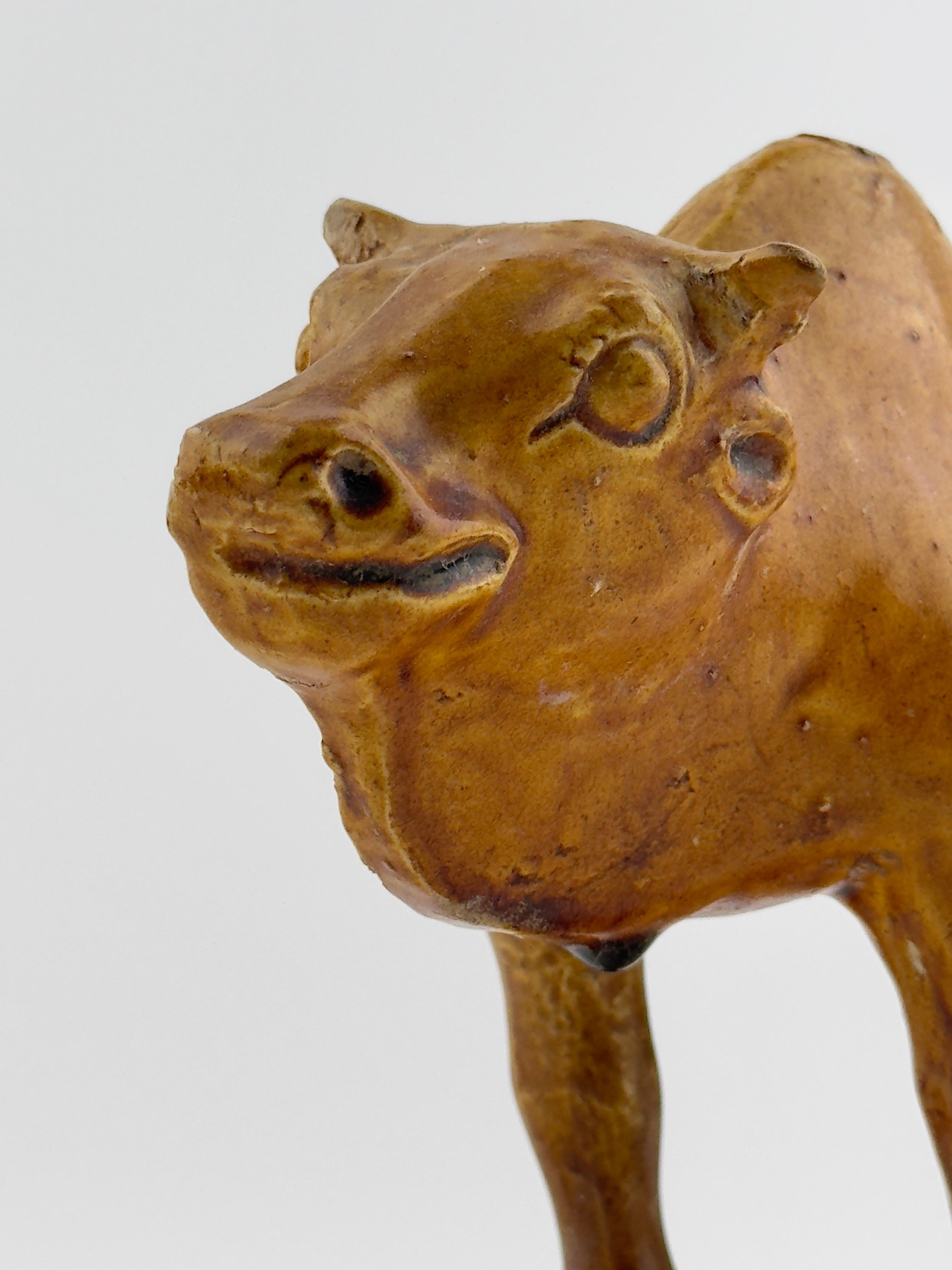Amber-Glazed Pottery Figure of Sacred Bull, Tang-Liao Dynasty (7-12th Century) For Sale 4