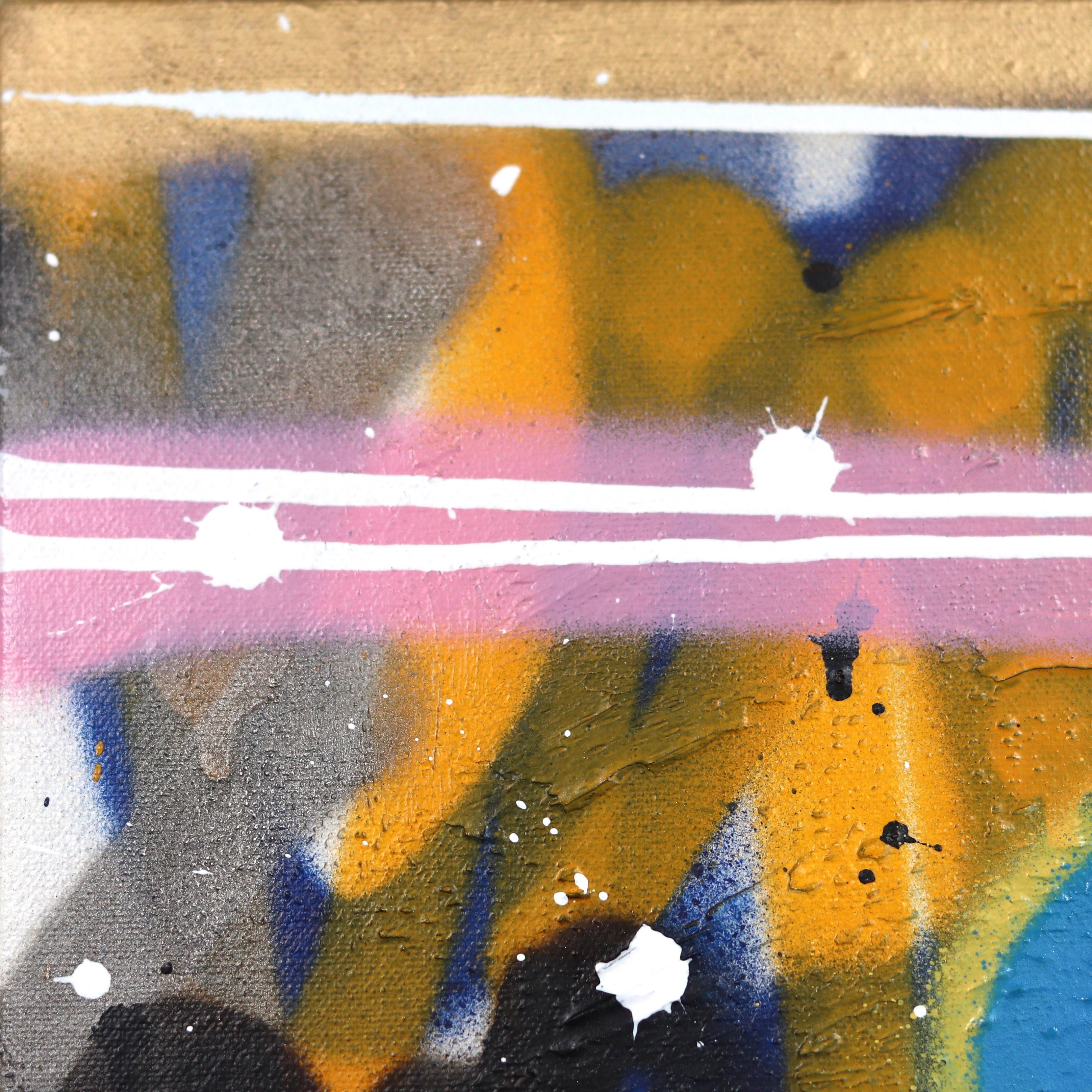 Abendblumen – Originales farbenfrohes Urban Love Pop Street Art Graffiti-Gemälde (Streetart), Painting, von Amber Goldhammer