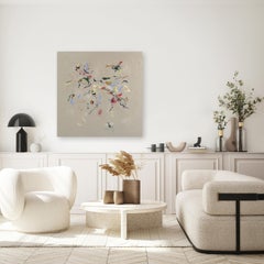Fiddlestick - Abstract Minimal Color Textured Mixed Media Artwork on Canvas