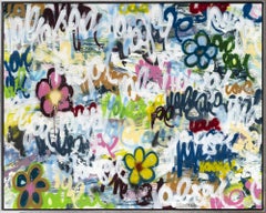 "Floating in the Breeze" Multi Colored Graffiti Style Mixed Media Artwork