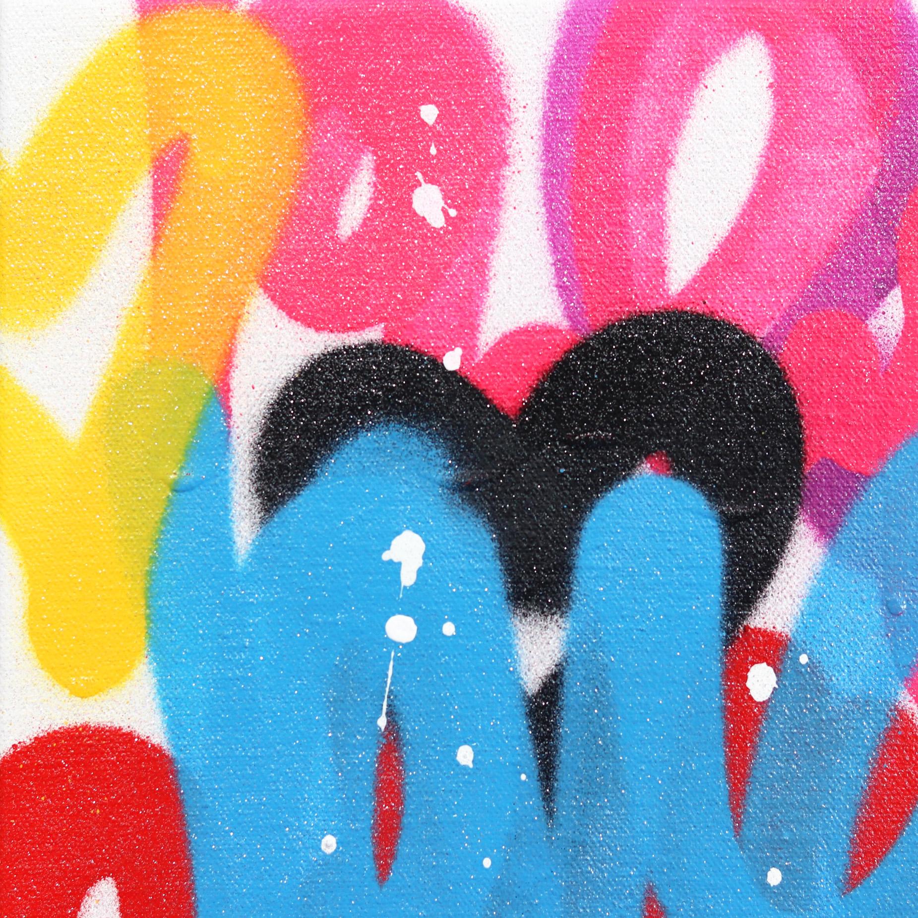 Glitter Girl - Graffiti colorati e giocosi che dipingono lettere in grassetto, arte originale e divertente - Painting Street Art di Amber Goldhammer