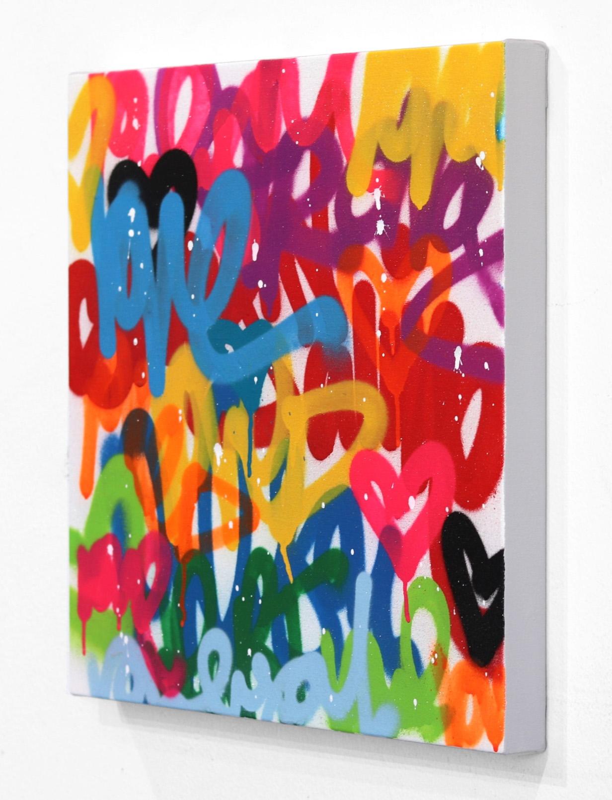Glitter Girl - Graffiti colorati e giocosi che dipingono lettere in grassetto, arte originale e divertente - Abstract Painting Arancia di Amber Goldhammer