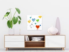 Golden Hearts - Minimalist Urban Street Art Graffiti Painting Playful Colorful