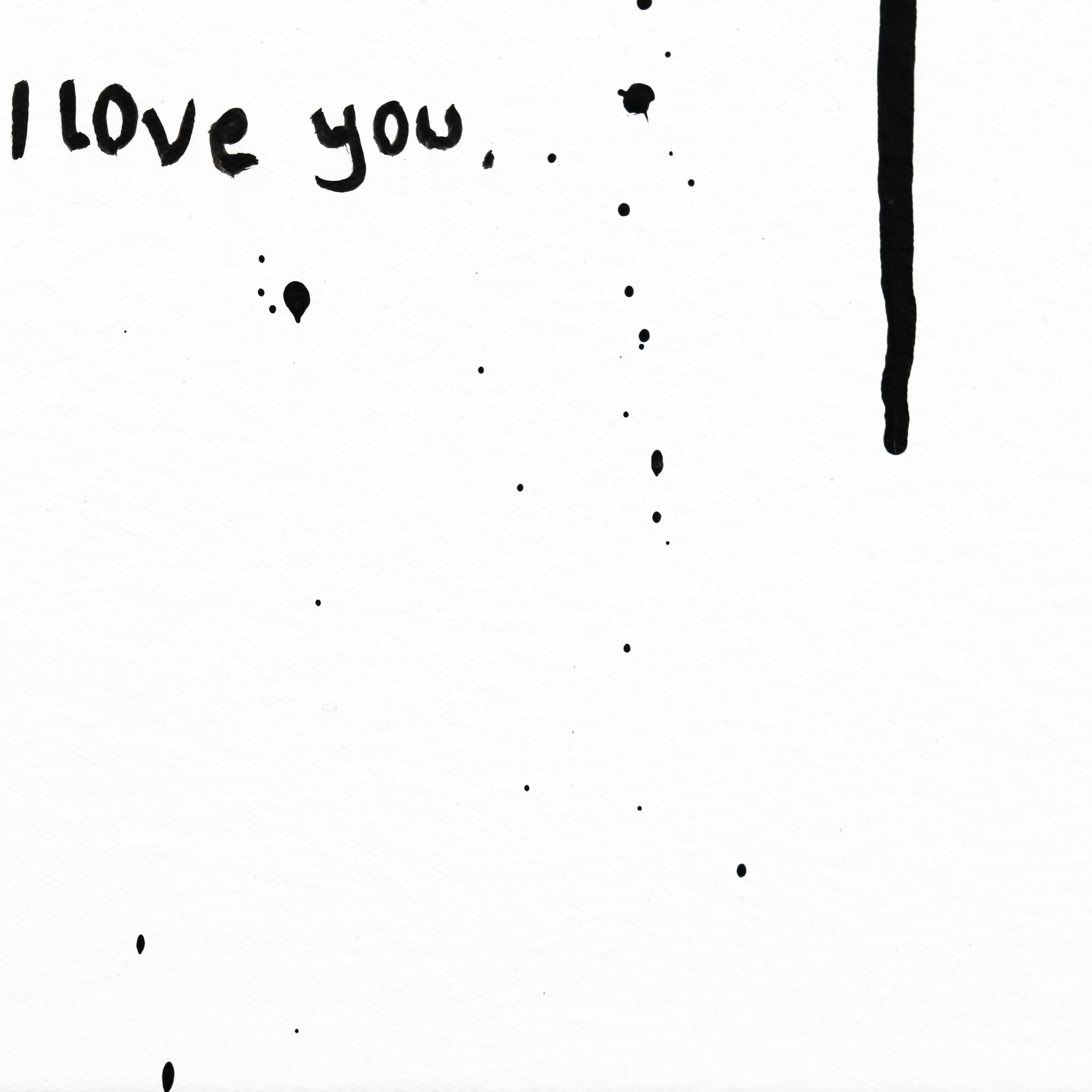 Happy And In Love - Minimalist Heart Graffiti Painting Pop Art on Canvas For Sale 1