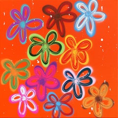 Happy Mood Changer - Arte mista astratta colorata e vibrante con texture floreali