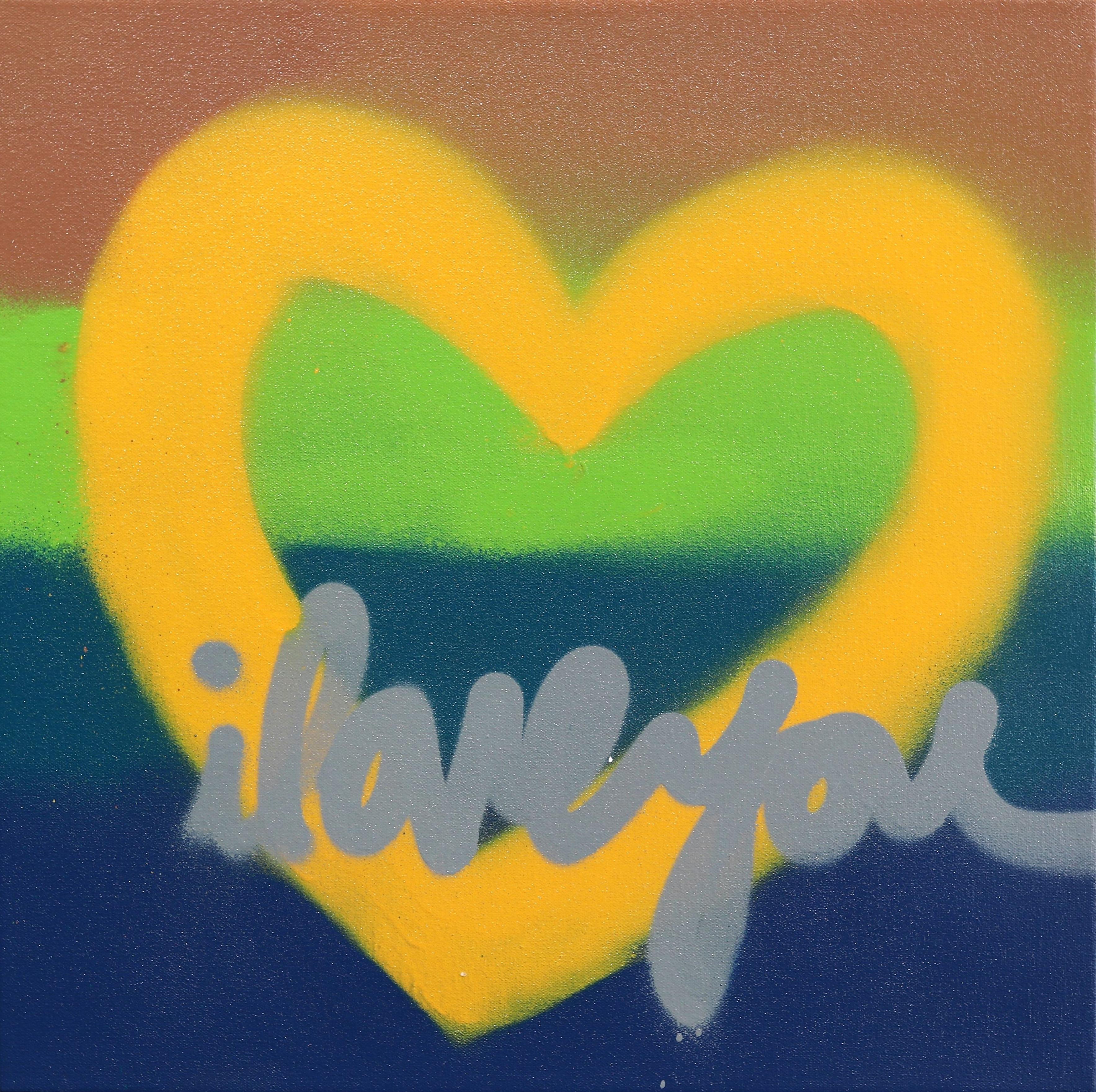Heart Fever - Expressive Graffiti Heart - Peinture colorée originale