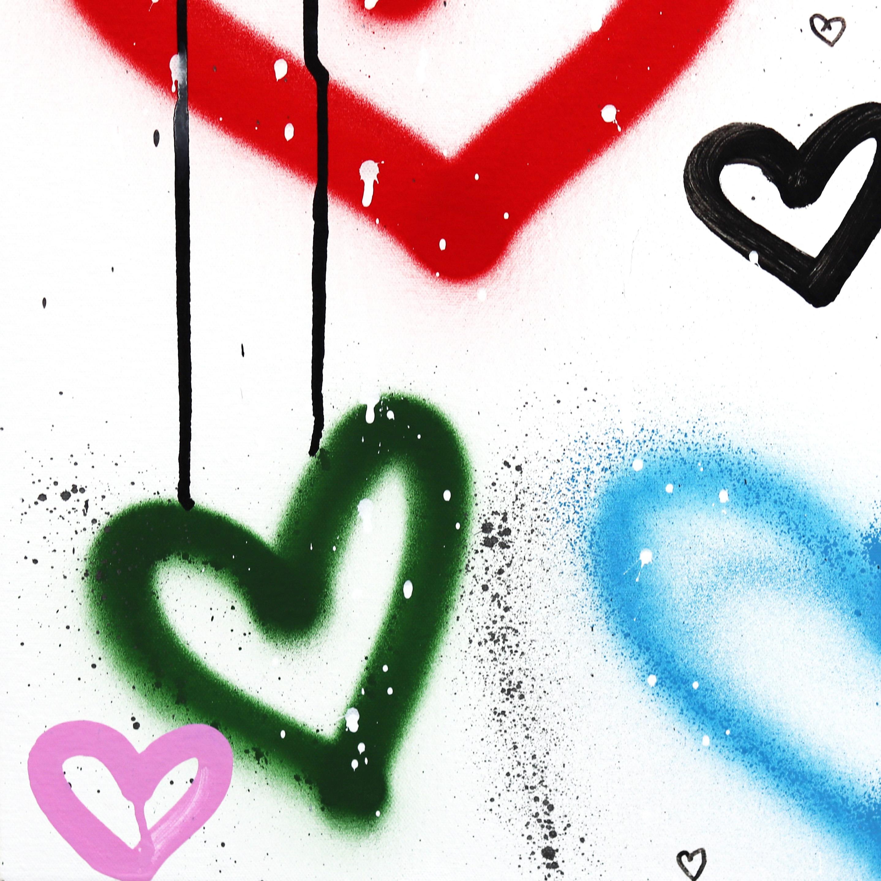 Heart Heaven  - Original Contemporary Colorful Heart Artwork on Canvas For Sale 5