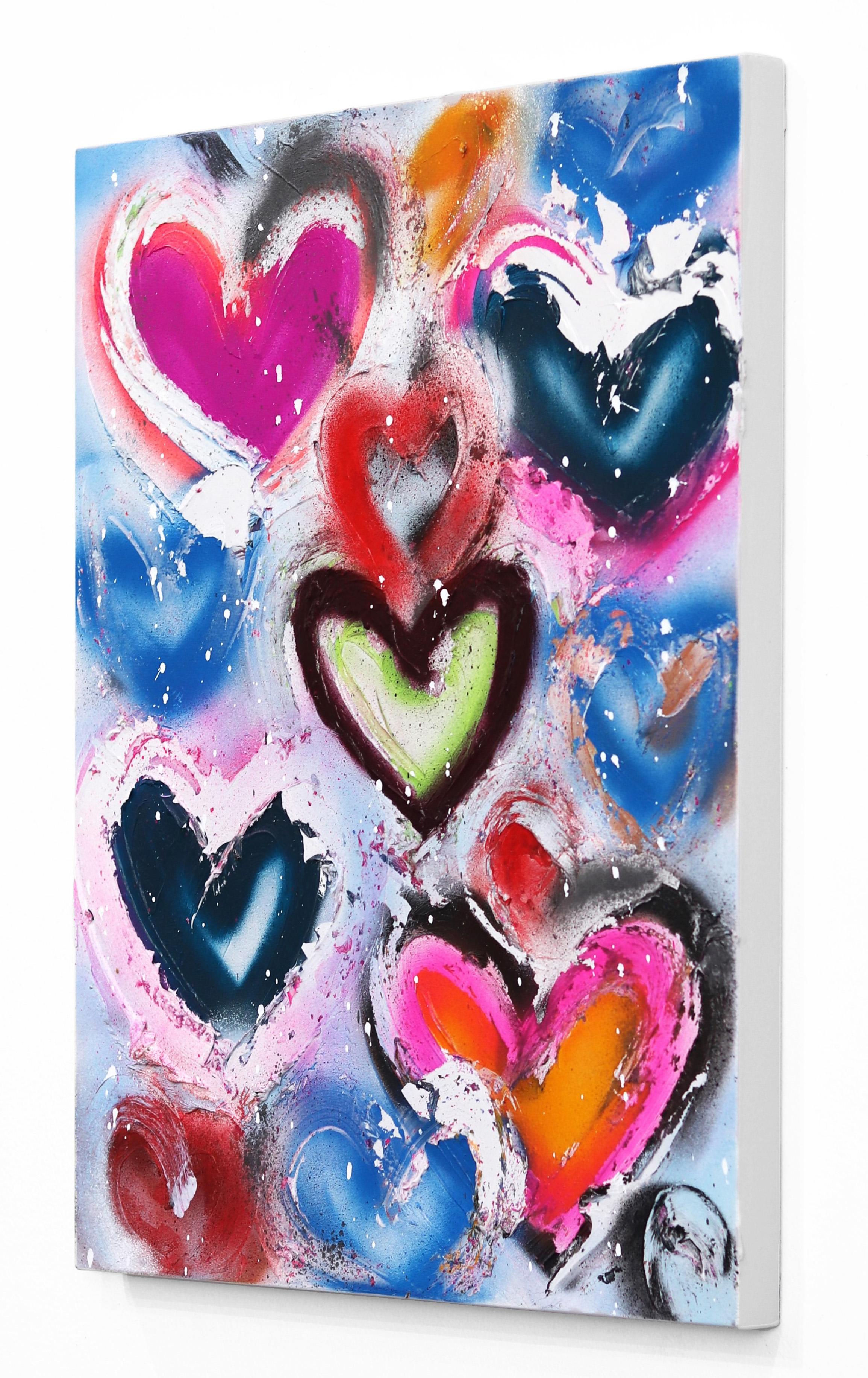 Heart Pounding Affection  - Street Art Painting by Amber Goldhammer