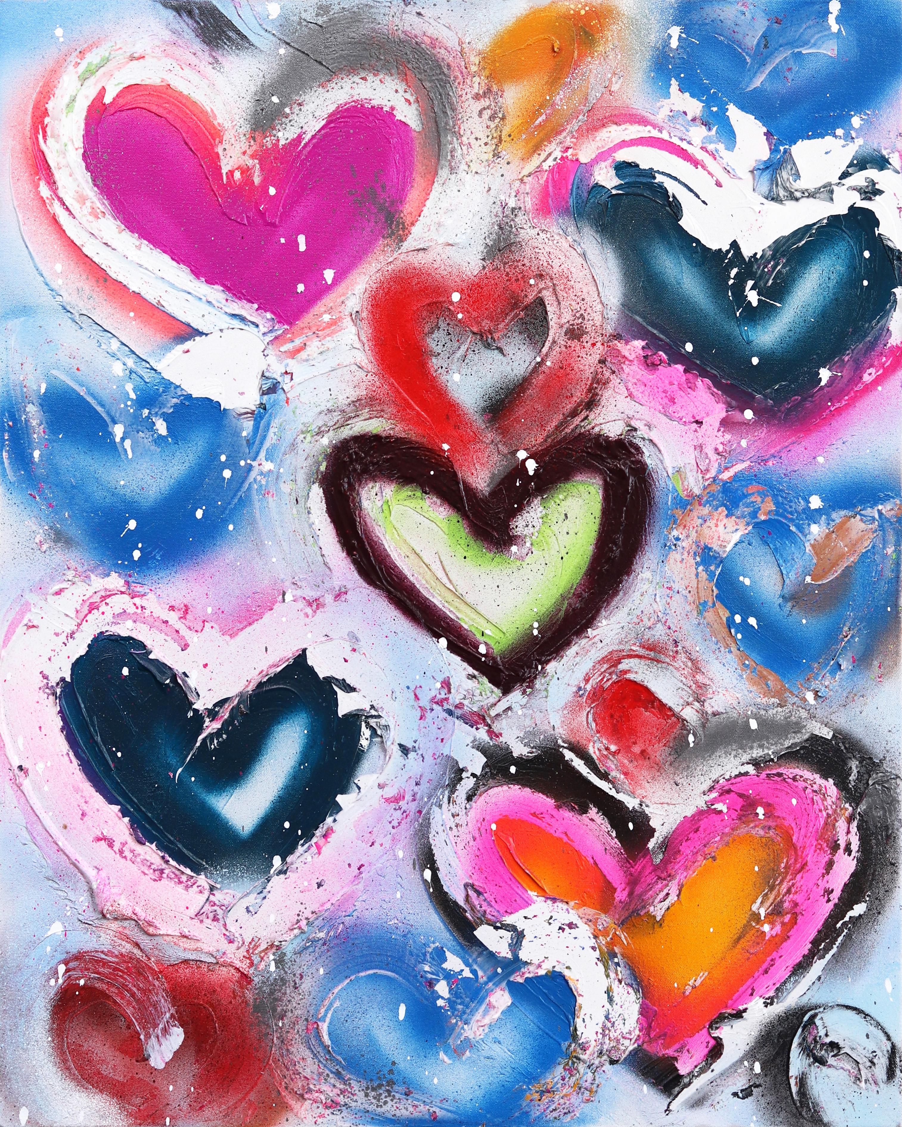 Amber Goldhammer Abstract Painting - Heart Pounding Affection 