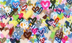 Let's Dance Together - Graffiti Heart Art astratto a tecnica mista con texture colorate