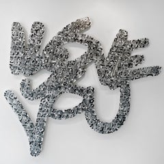 "Let's Make Love Tonight" Abstract Colorful Graffiti Style Painting with LED's