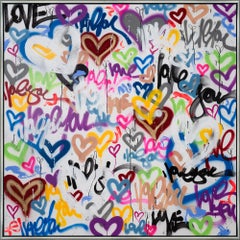 "Life In The Party Zone" Graffiti contemporanei con cornice in tecnica mista su tela