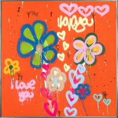 "Love Me Tender Flower Shop" Abstract Colorful Graffiti Style Painting