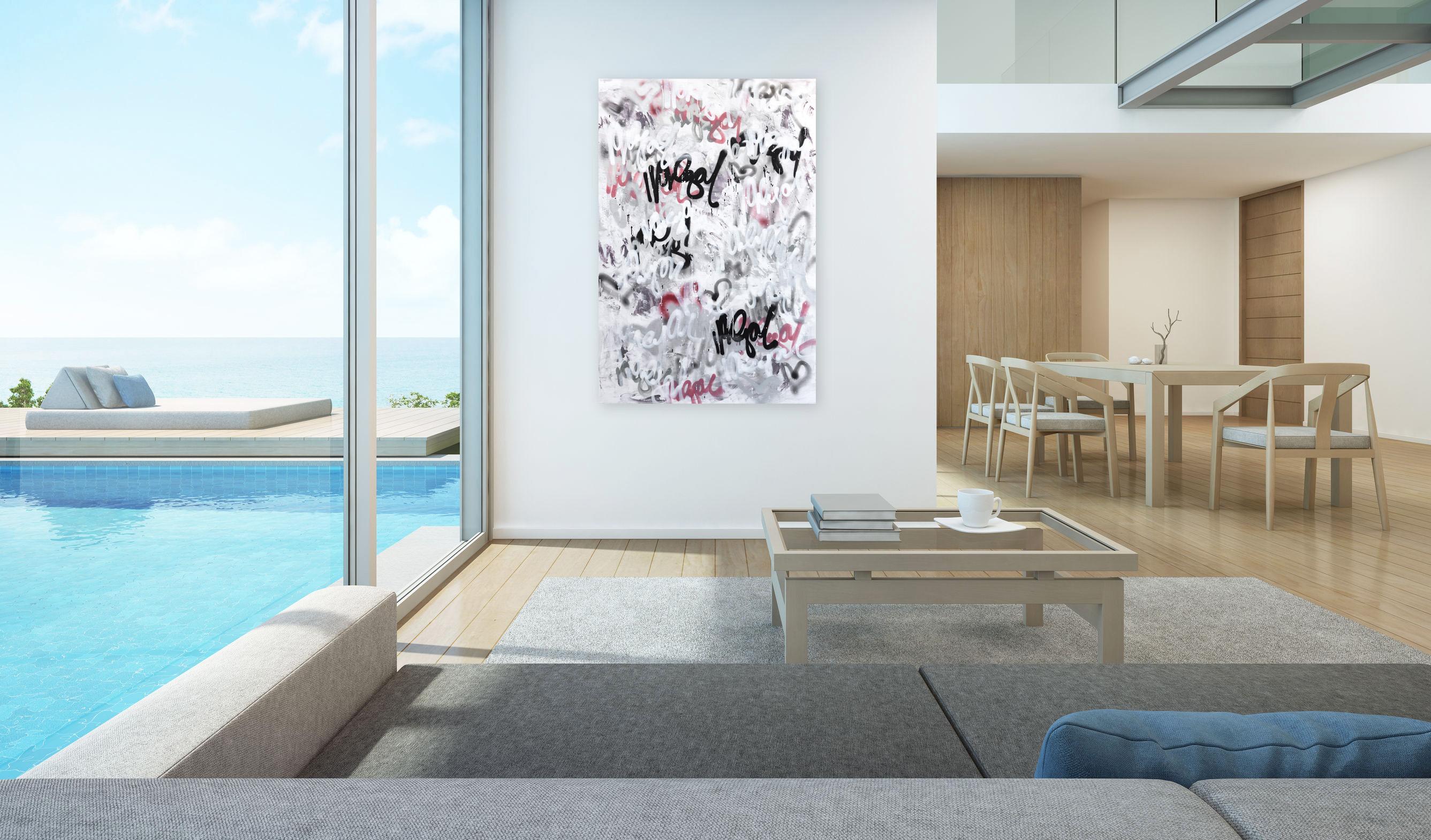 Mod Luxury - Gray Abstract Painting by Amber Goldhammer