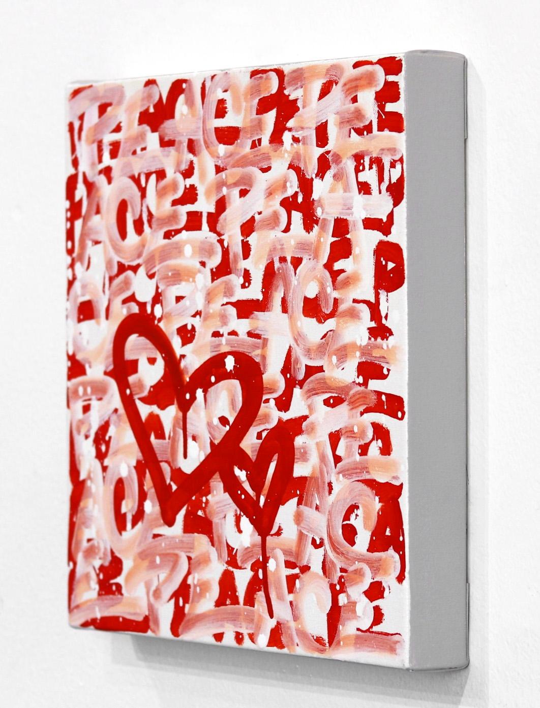 Paz Pop - Pintura Graffiti Romántica Arte Callejero Palabras Positivas Abstracto - Abstract Painting Beige de Amber Goldhammer
