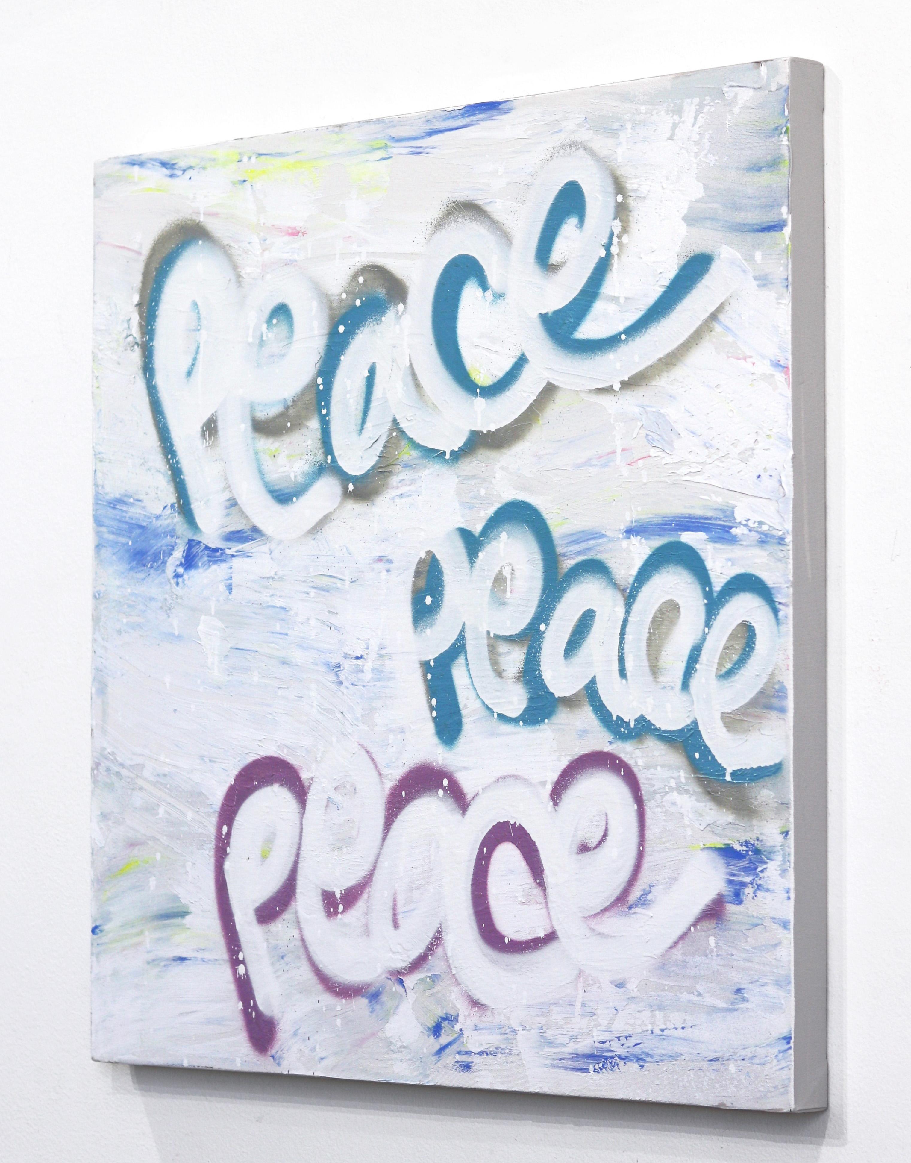 Project Peace - Gray Abstract Painting by Amber Goldhammer