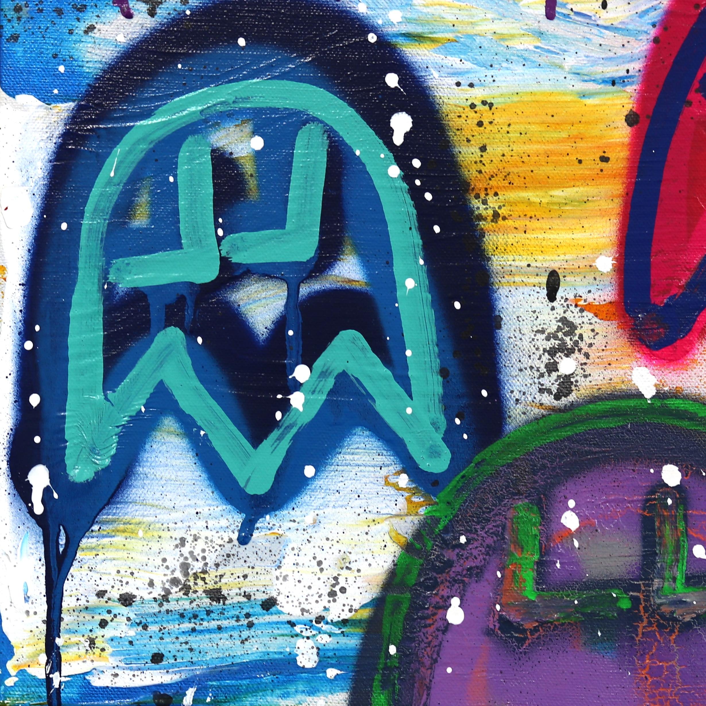 Rebels – Original, von Graffiti inspiriertes Gemälde auf Leinwand im Angebot 3