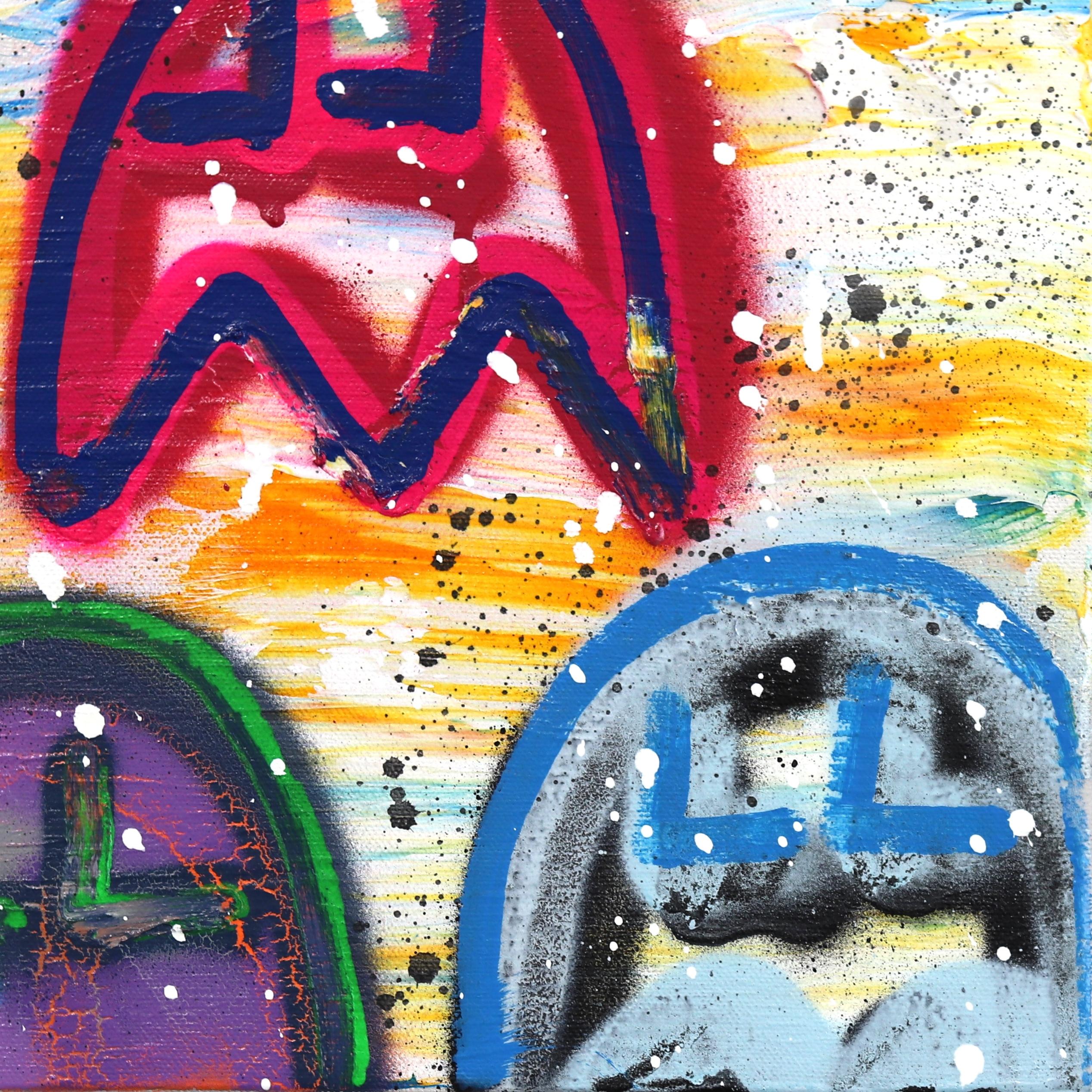 Rebels - Peinture originale d'inspiration graffiti sur toile en vente 4