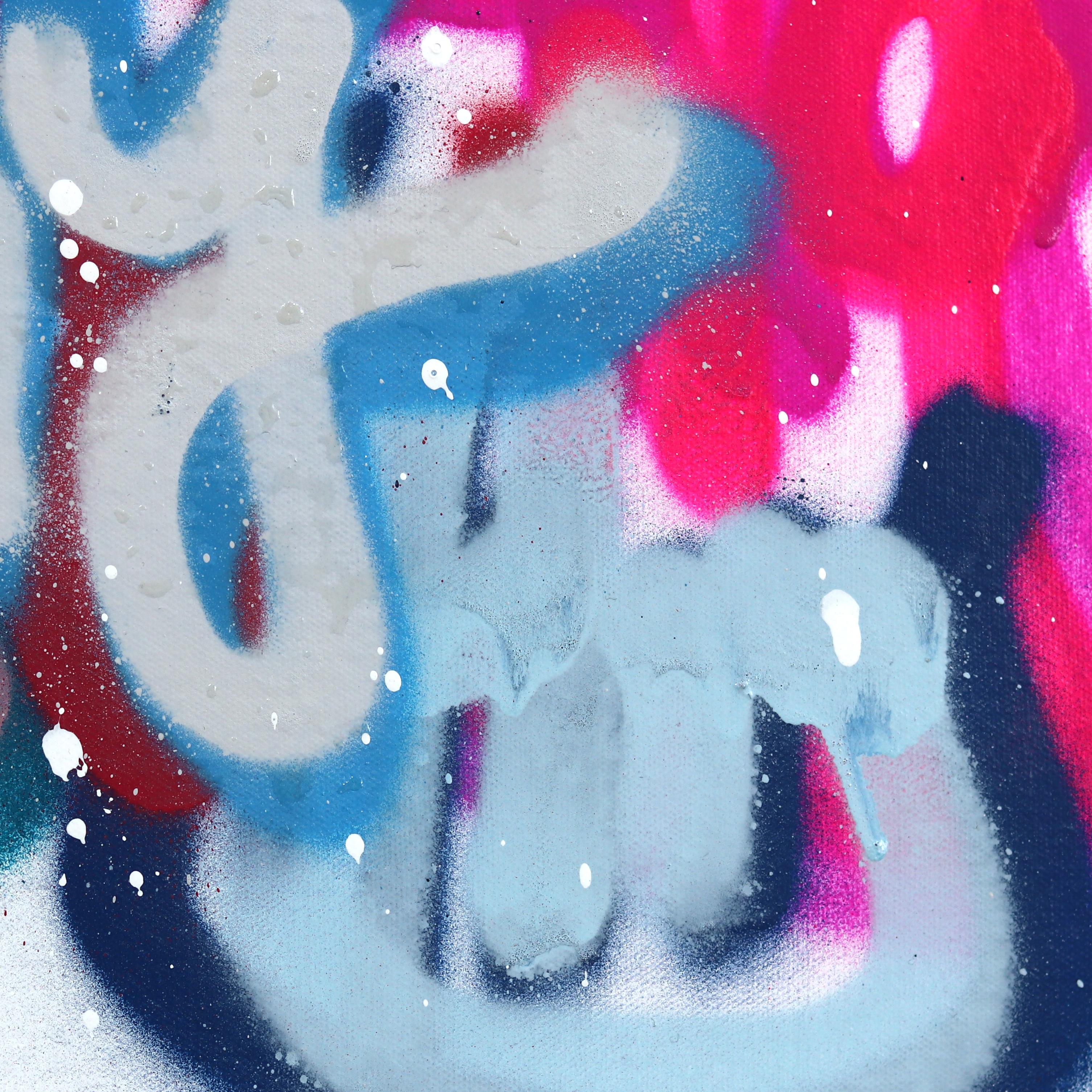 Strong, Happy, Healthy – Originales farbenfrohes Urban Love Pop Street Art-Gemälde im Angebot 3