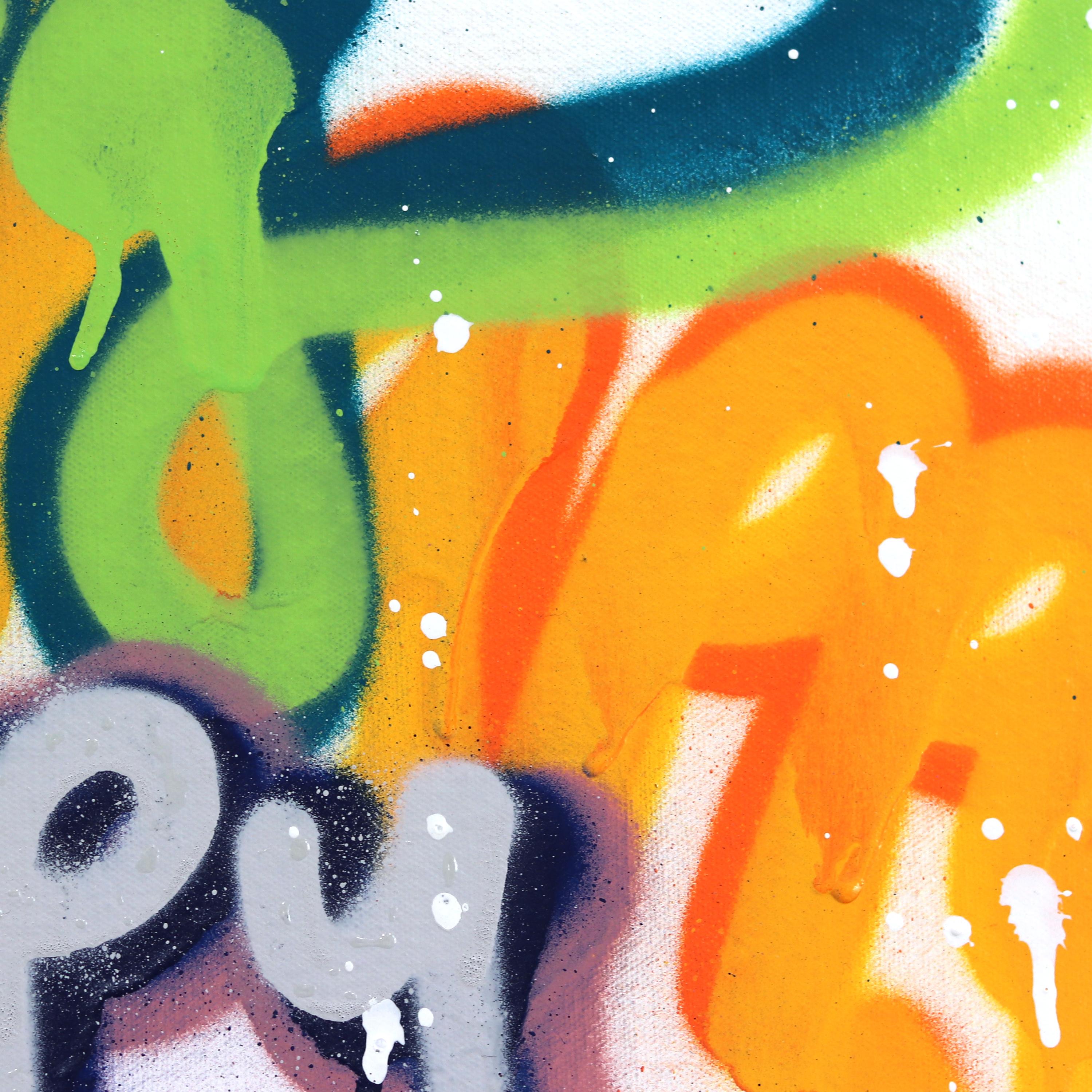 Strong, Happy, Healthy – Originales farbenfrohes Urban Love Pop Street Art-Gemälde im Angebot 5