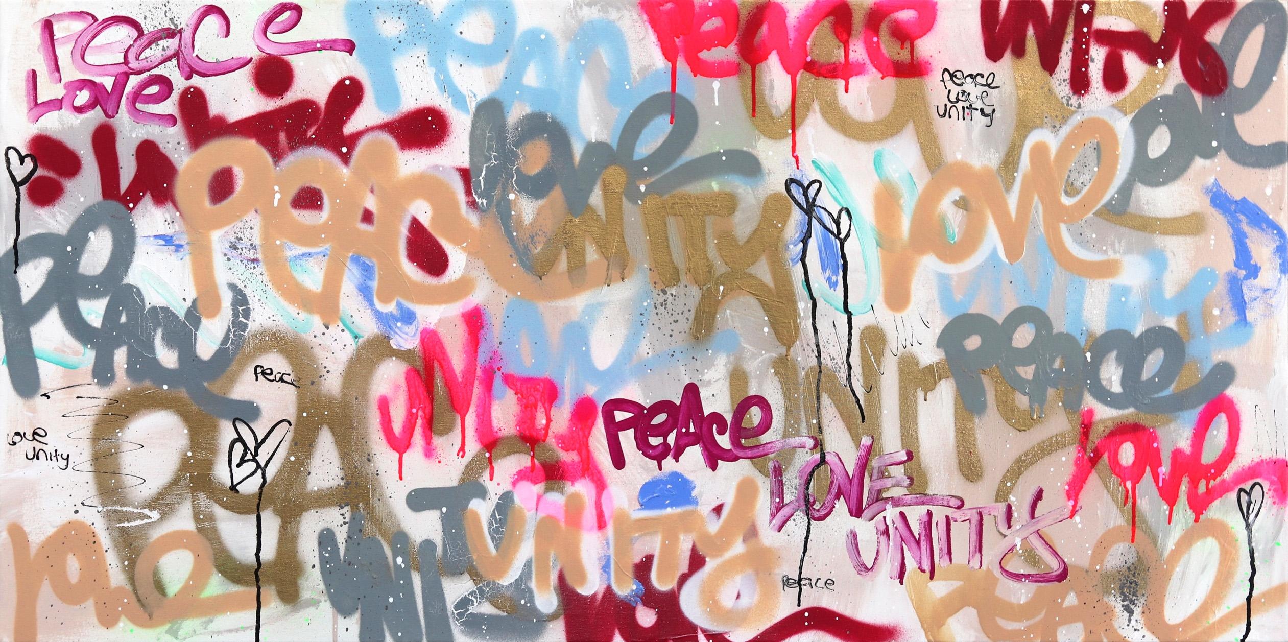 "The Girl Wants Peace" - Original Colorful Street Art by Amber Goldhammer