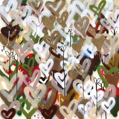 The Golden Garden - Abstract Graffiti Inspired Mixed Media Artwork on Canvas