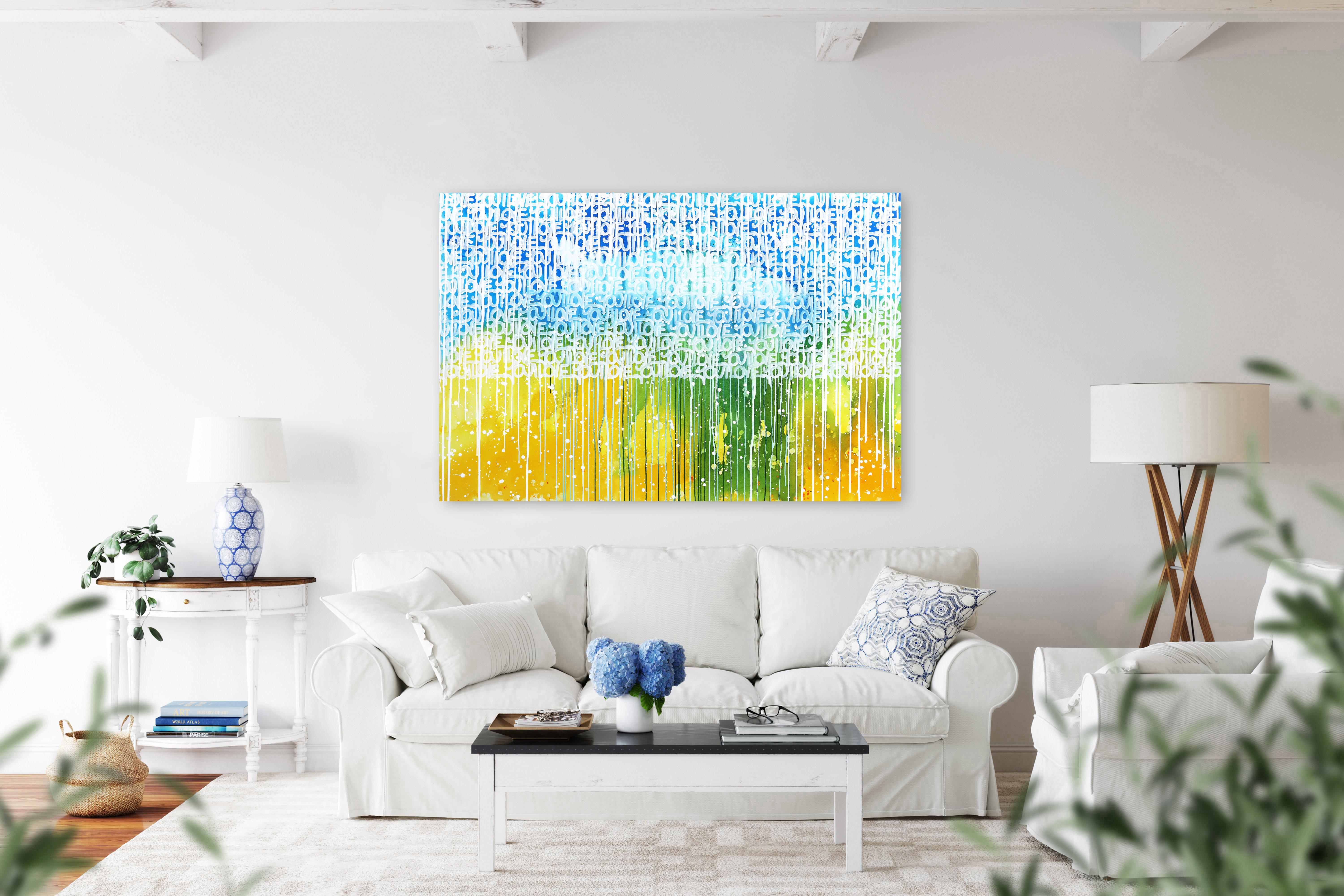 The Great Barrier Reef - Large Original Colorful Urban Love Pop Street Art - Painting by Amber Goldhammer