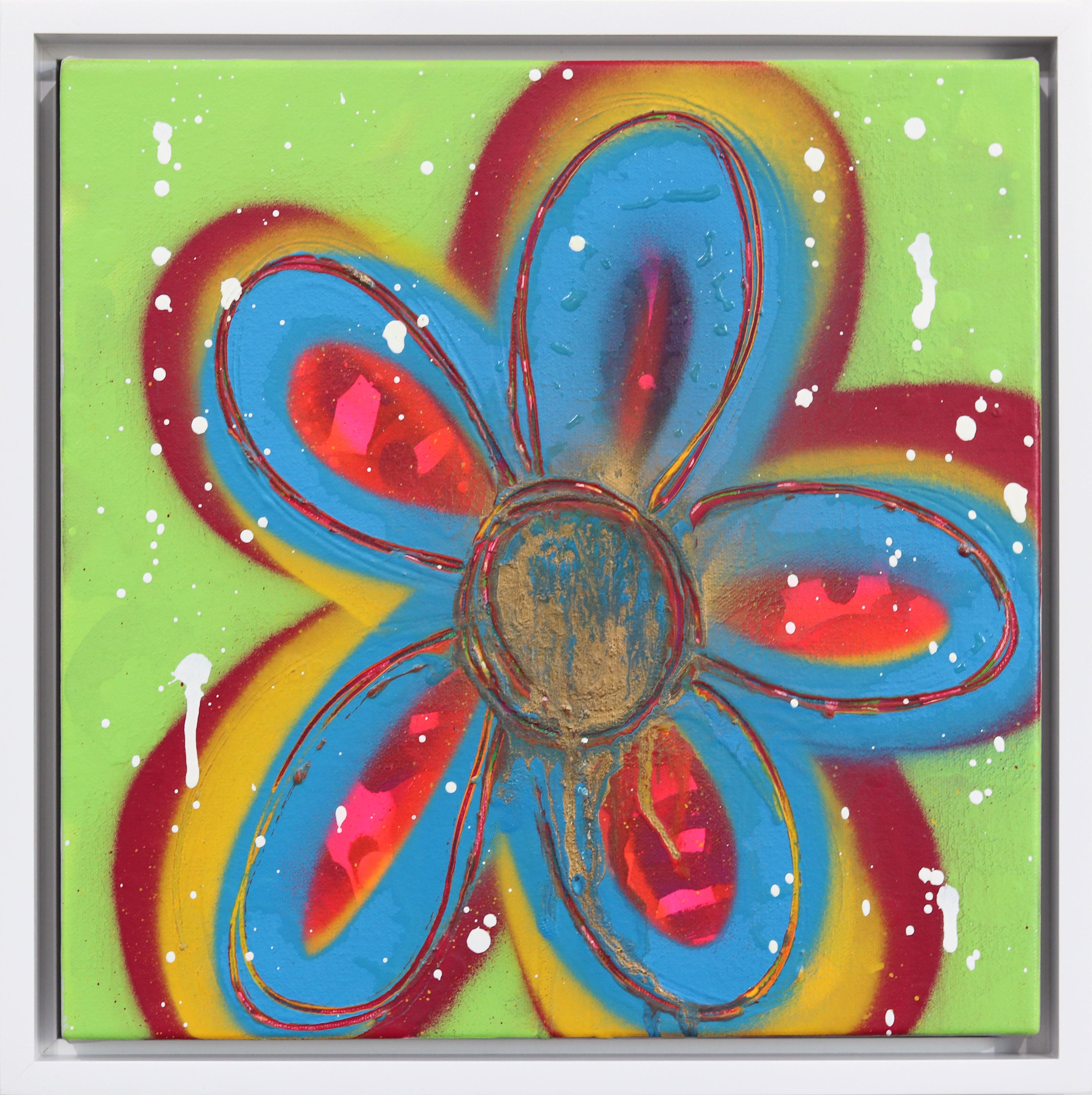 Tempo di fiorire - Pittura originale colorata Urban Love Pop Street Art Graffiti - Mixed Media Art di Amber Goldhammer