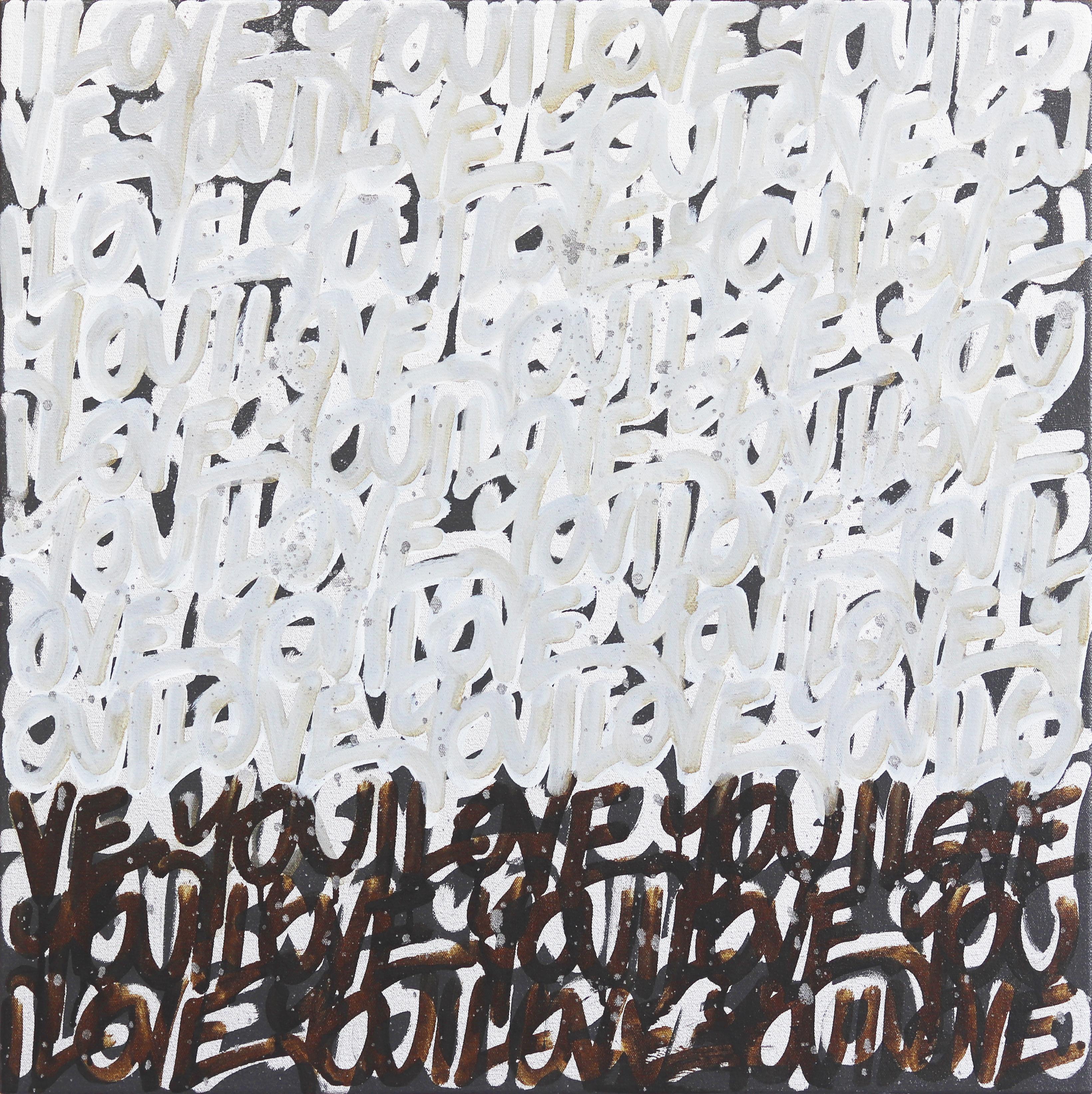 Infiltrados - Pintura original en blanco y negro con graffiti sobre lienzo - Mixed Media Art de Amber Goldhammer