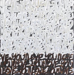 Undercover - Black and White Original Graffiti Writing Painting on Canvas