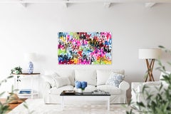 Jungle urbain - Graffiti sur toile - Art urbain abstrait coloré vibrant